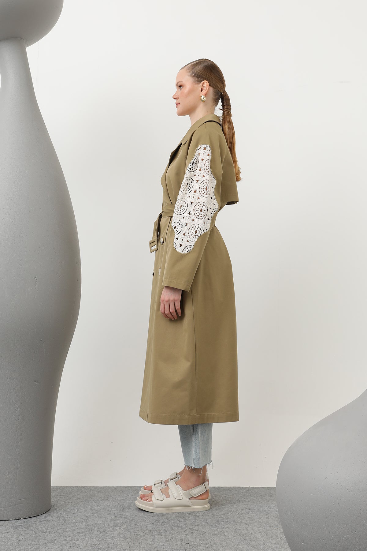 Kadın Dantel Detaylı Trench - 32140TRC