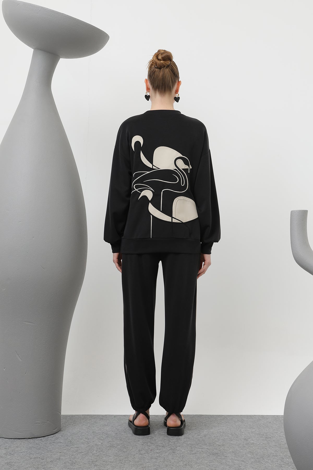 Women's Swan Embroidered Tracksuit - 32162TKS