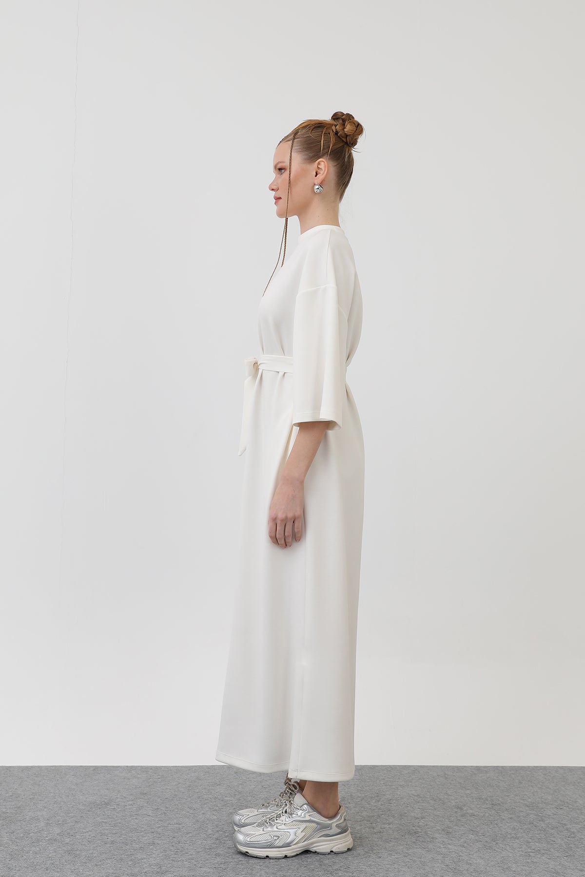 Women's Belted Detail Basic Dress - 32170ELB