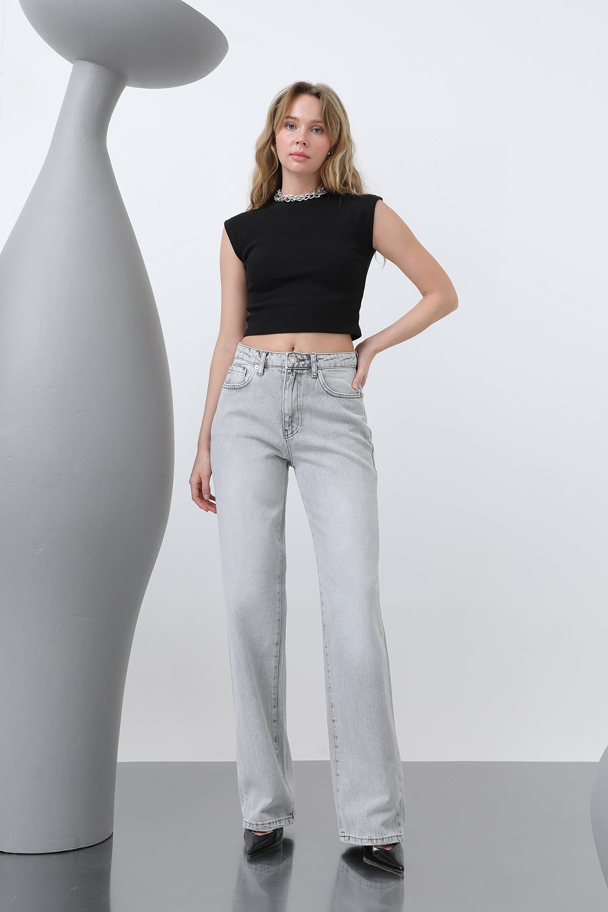 Kadın Basic Pantolon -32194PNT - GREY