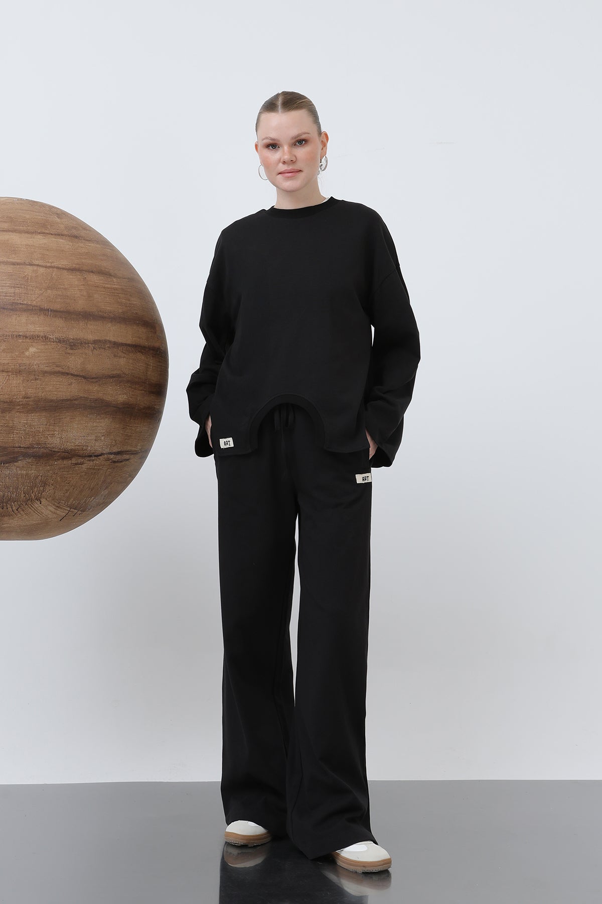 Kadın Basic Benden Bağlamalı Pantolon -32222PNT - BLACK