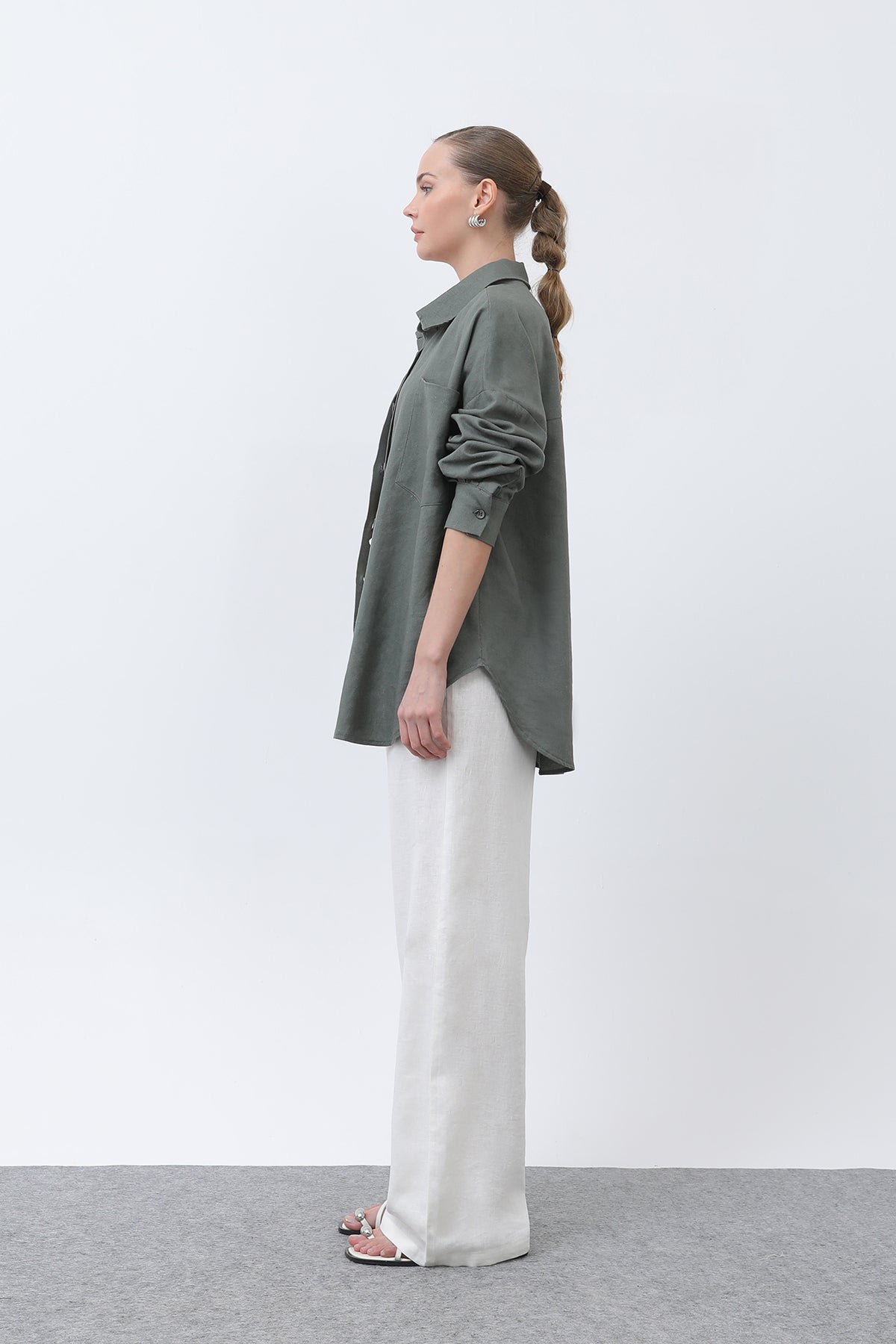 Women's Basic Linen Shirt - 32307GML