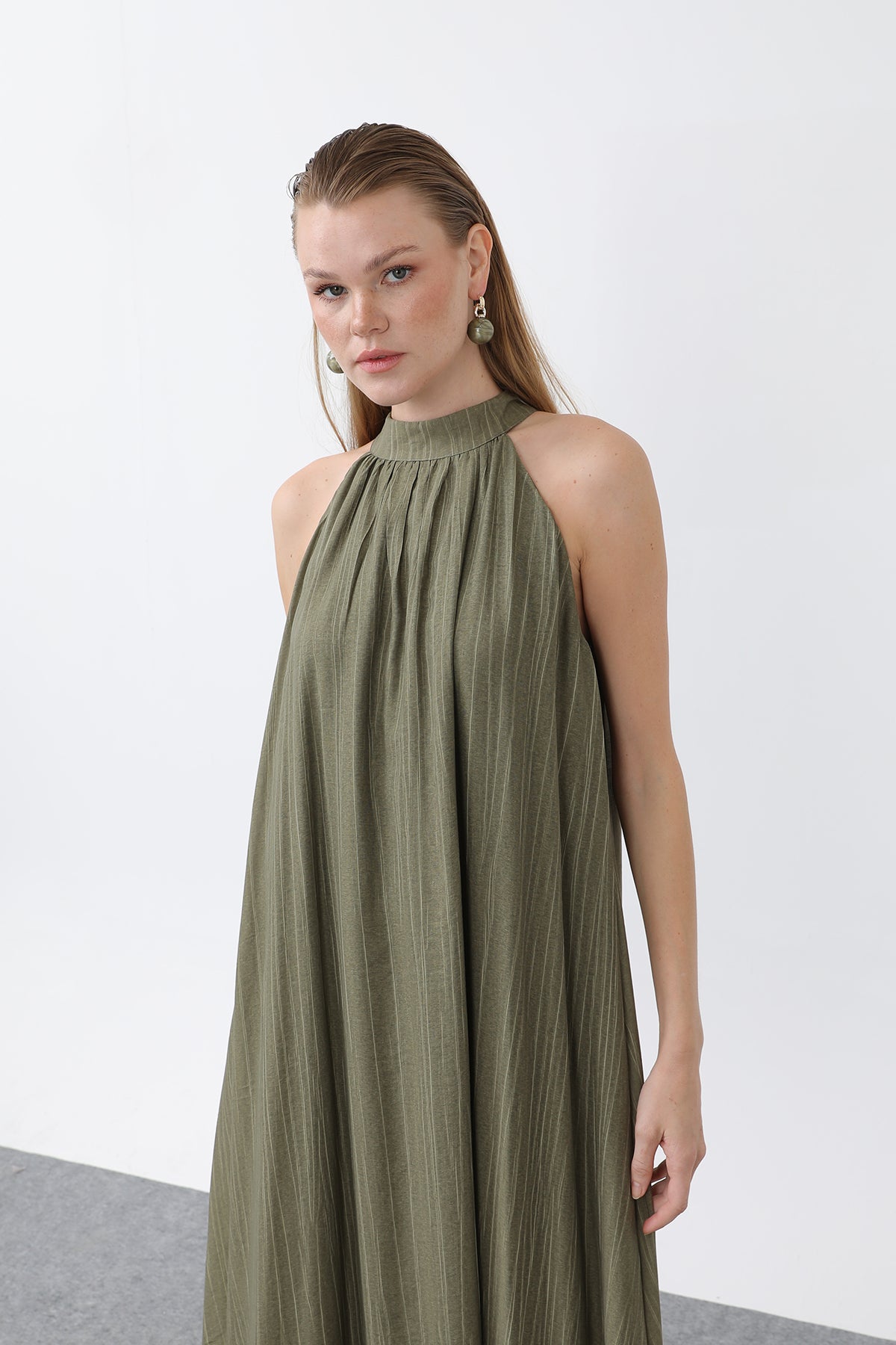 Kadın Halter Yaka Elbise - 32322ELB