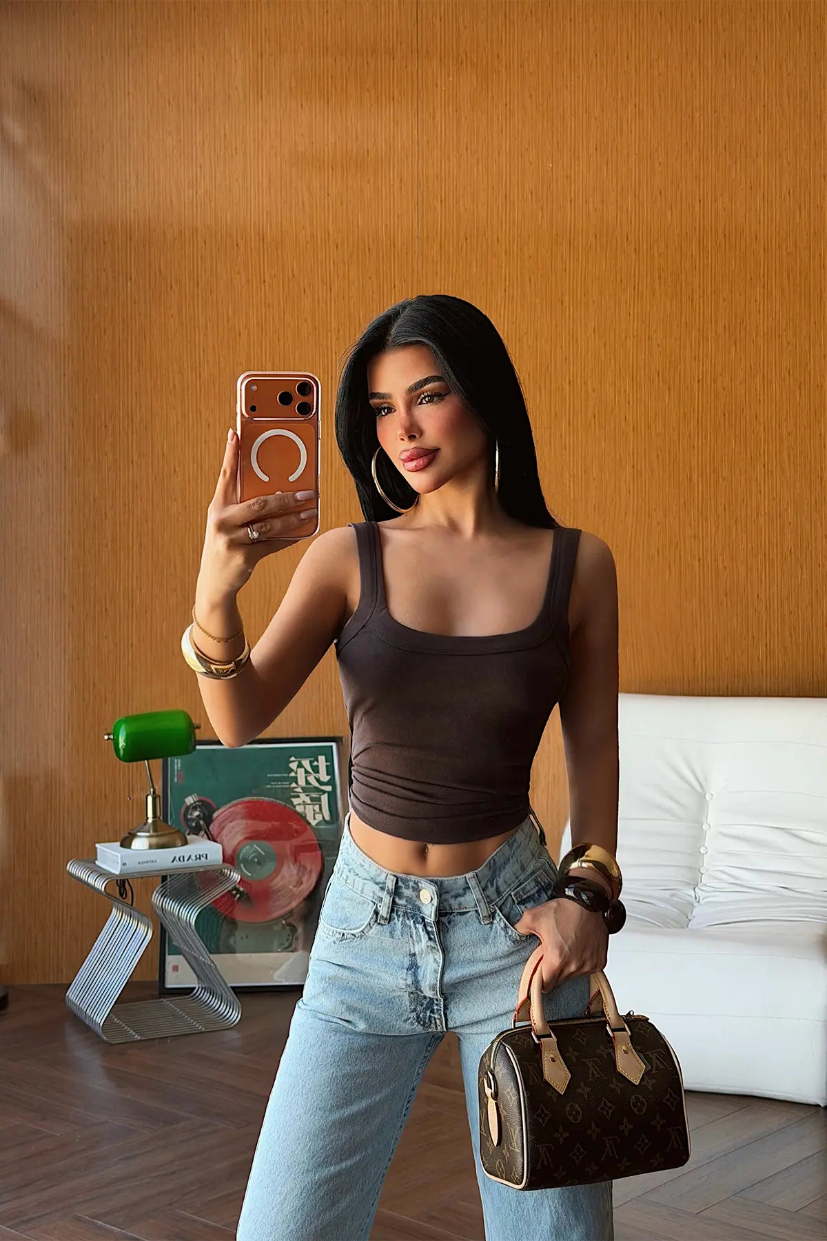 Kahverengi Basic Crop Top