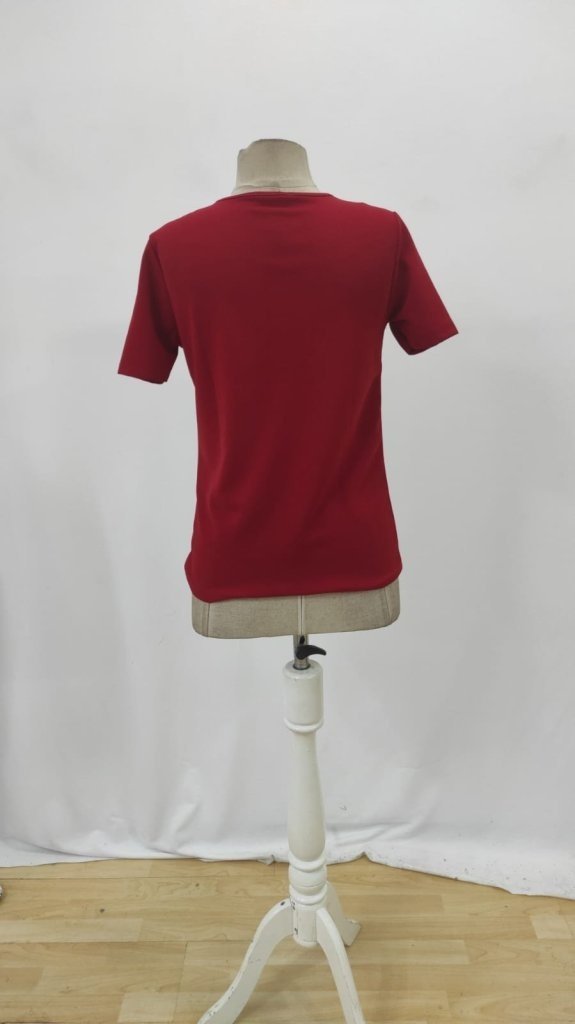 Women's Short Sleeve V-Neck Imported Crepe Blouse, 27030