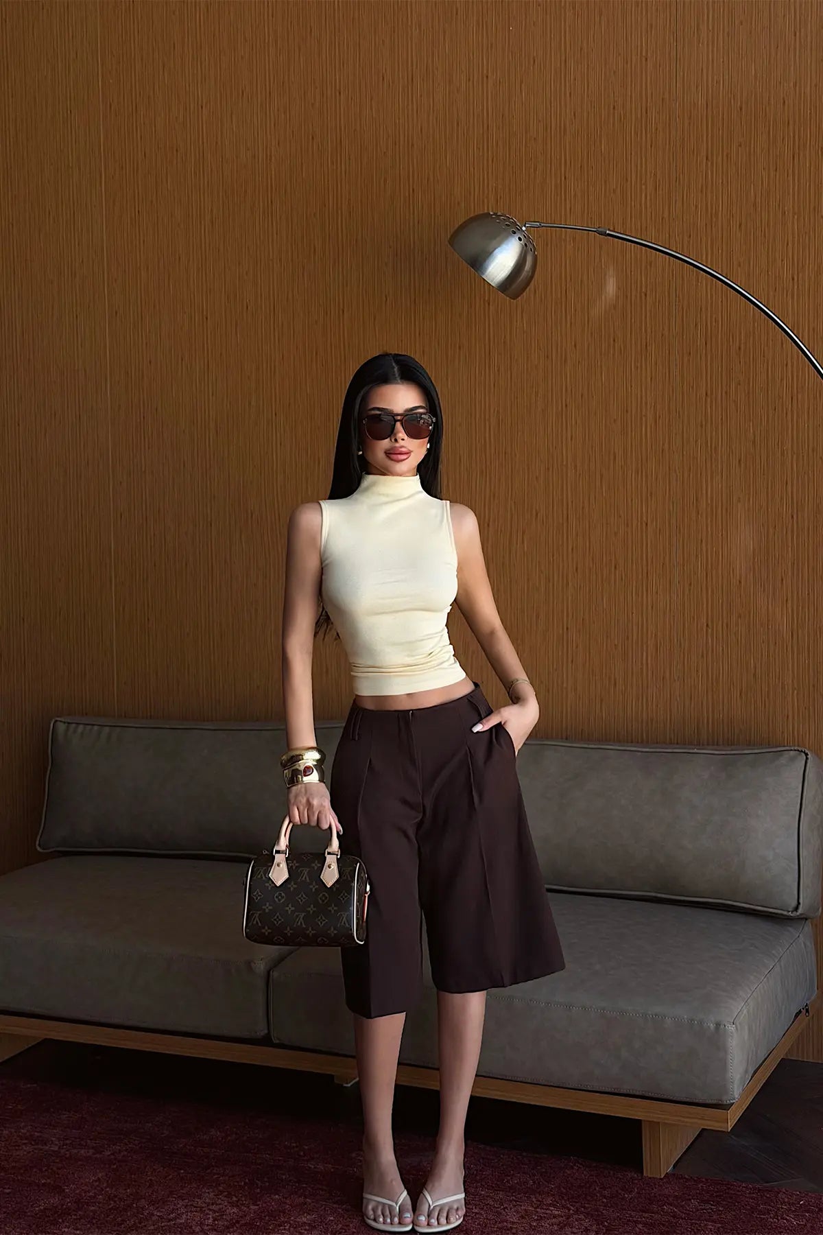 Sarı Basic Crop Top