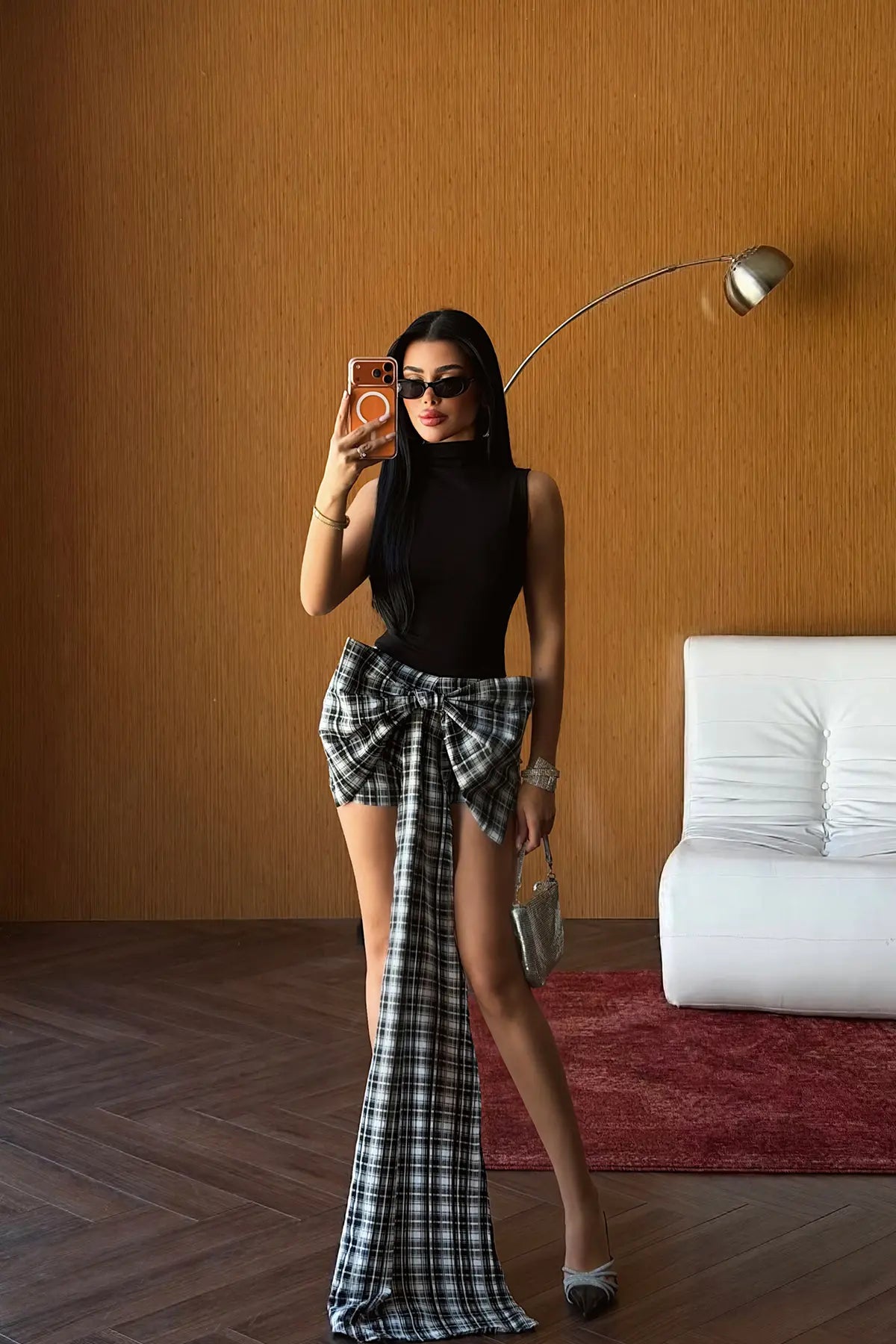 Siyah Pötikareli Şort