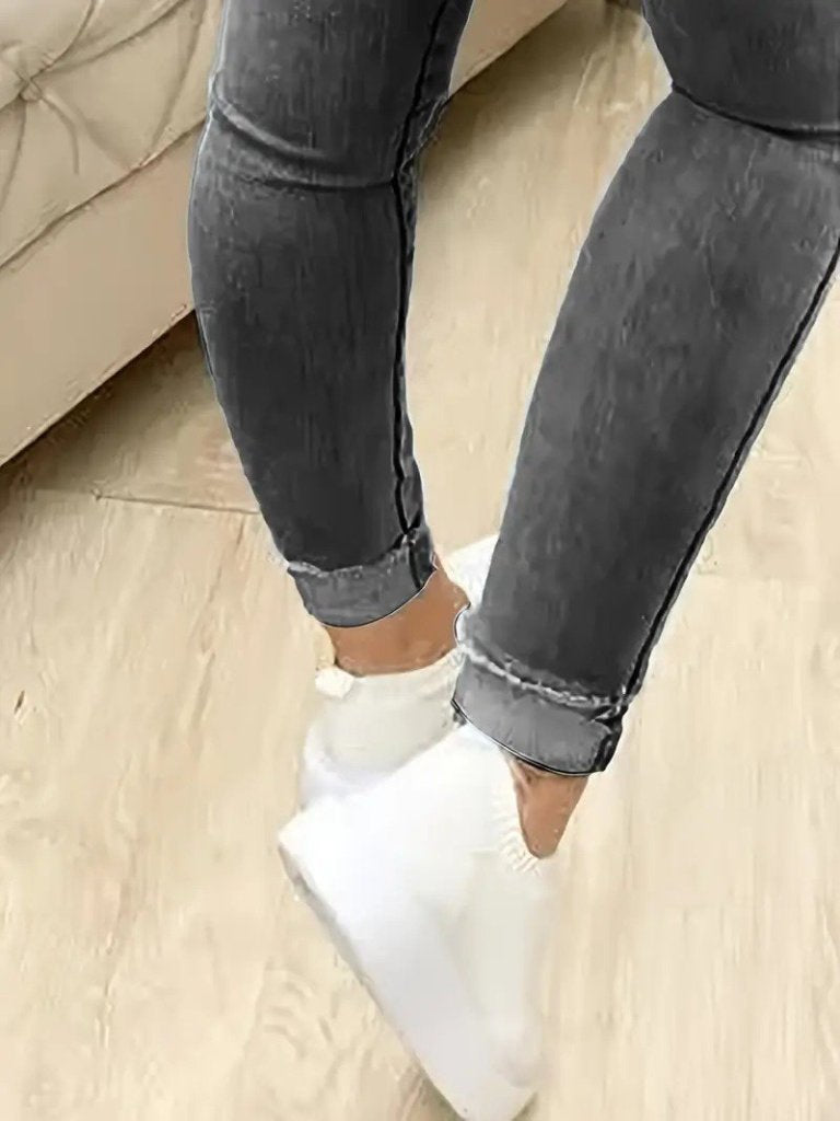 Kadın Yüksek Bel önden Düğmeli Jean Pantolon, 39392