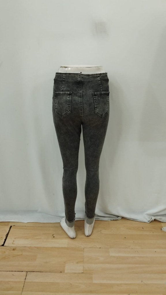 Kadın Yüksek Bel önden Düğmeli Jean Pantolon, 39392