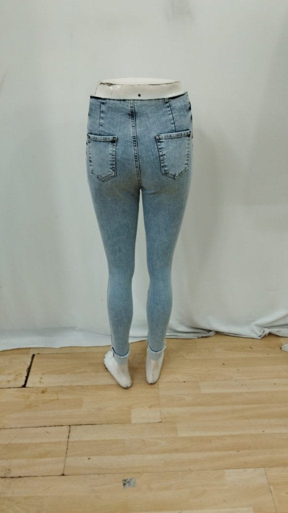 Kadın Yüksek Bel önden Düğmeli Jean Pantolon, 39393