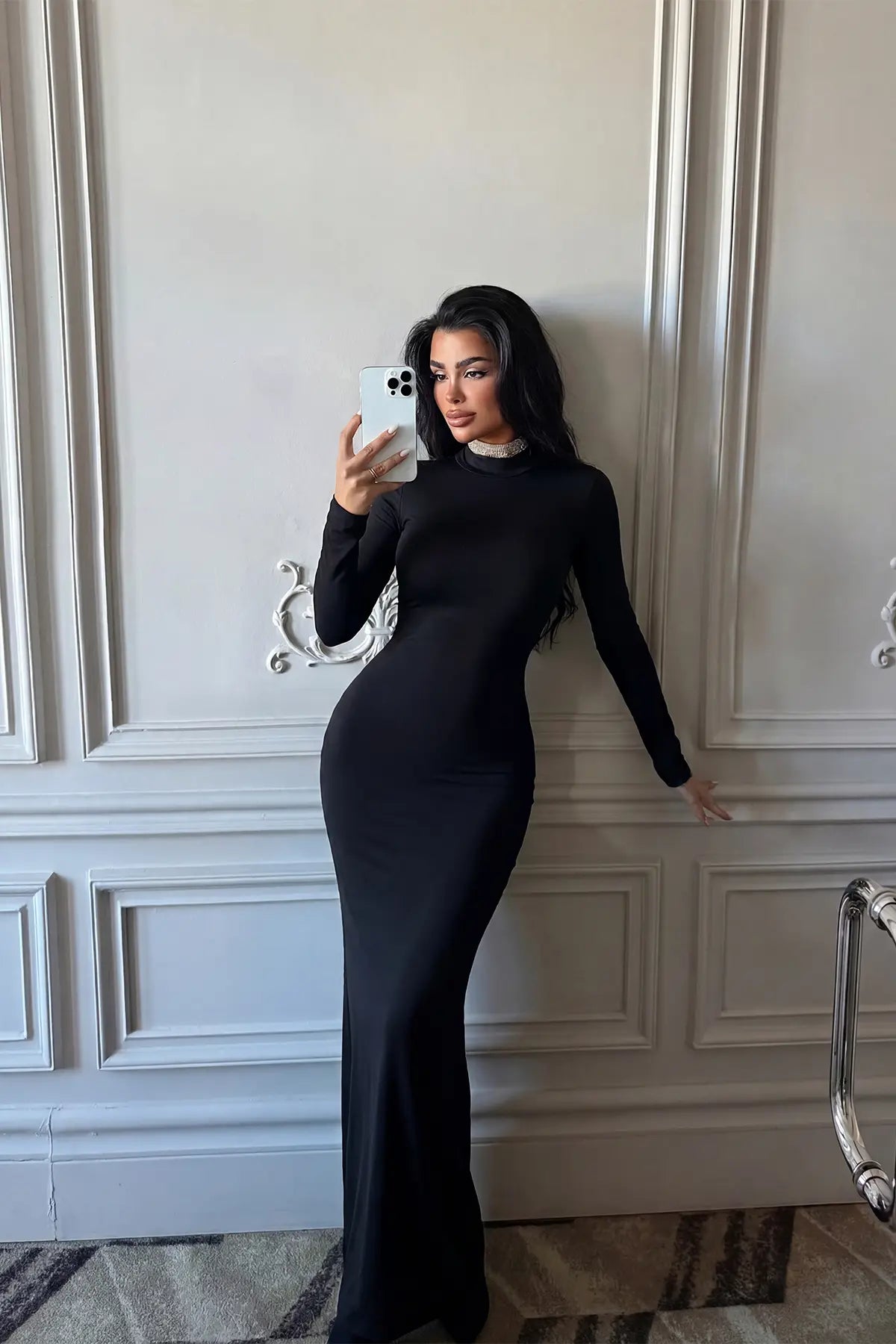 Siyah Uzun Kol Elbise