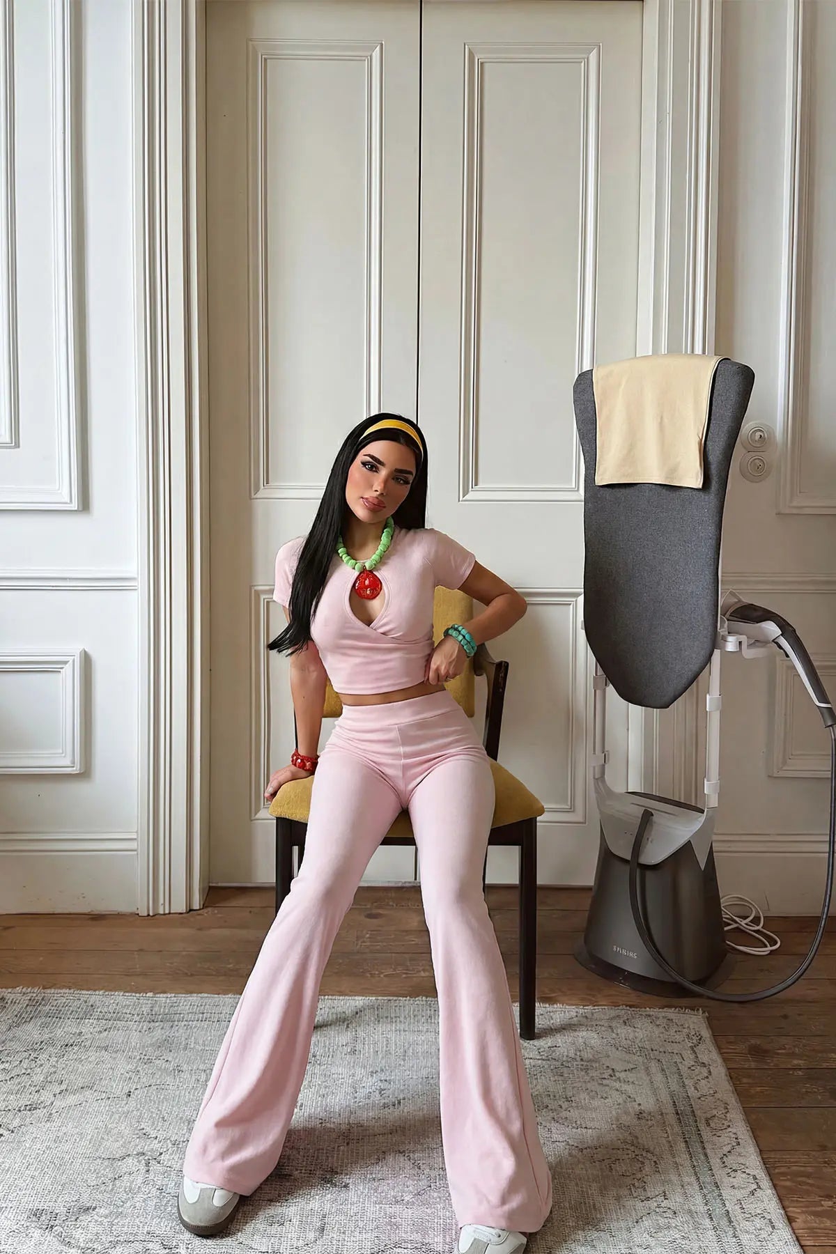 Pembe Önden Bağlamalı Takım
