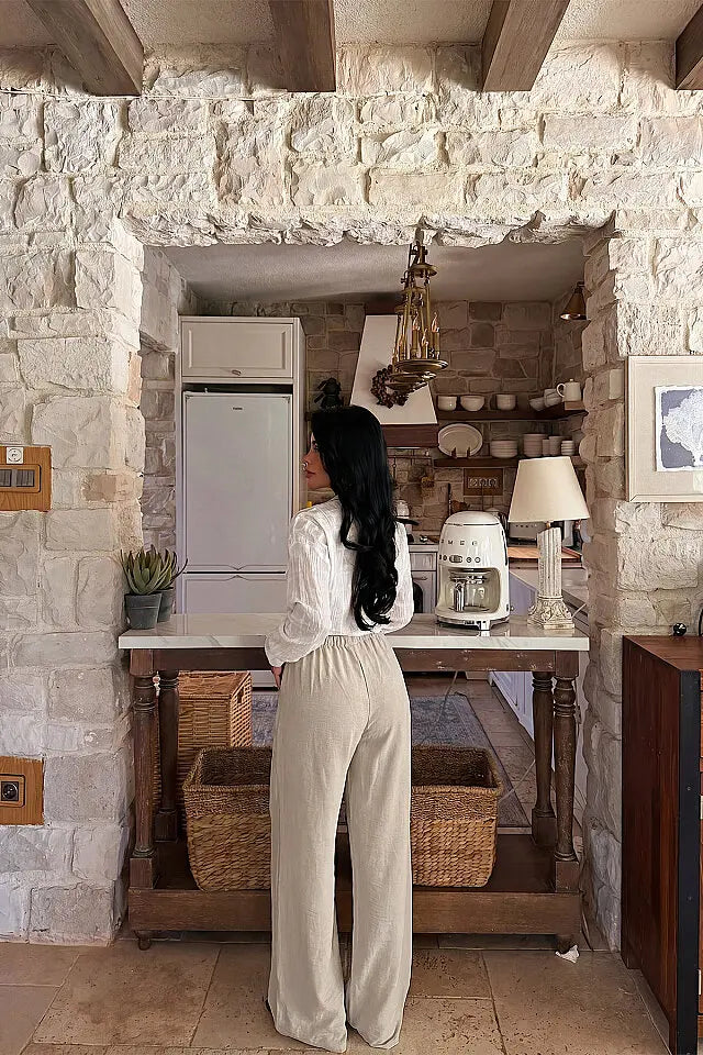 Taş Bağlamalı Pantolon