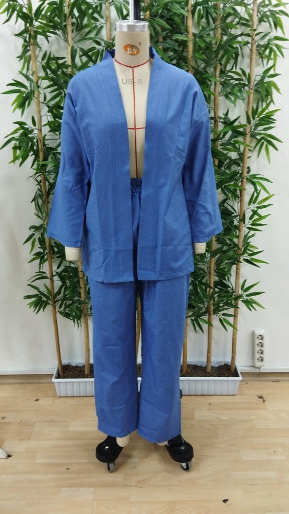 Women's Long Sleeve Open Front Woven Jacket and Trousers Two-Piece Set, 31875