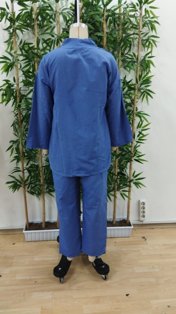 Women's Long Sleeve Open Front Woven Jacket and Trousers Two-Piece Set, 31875