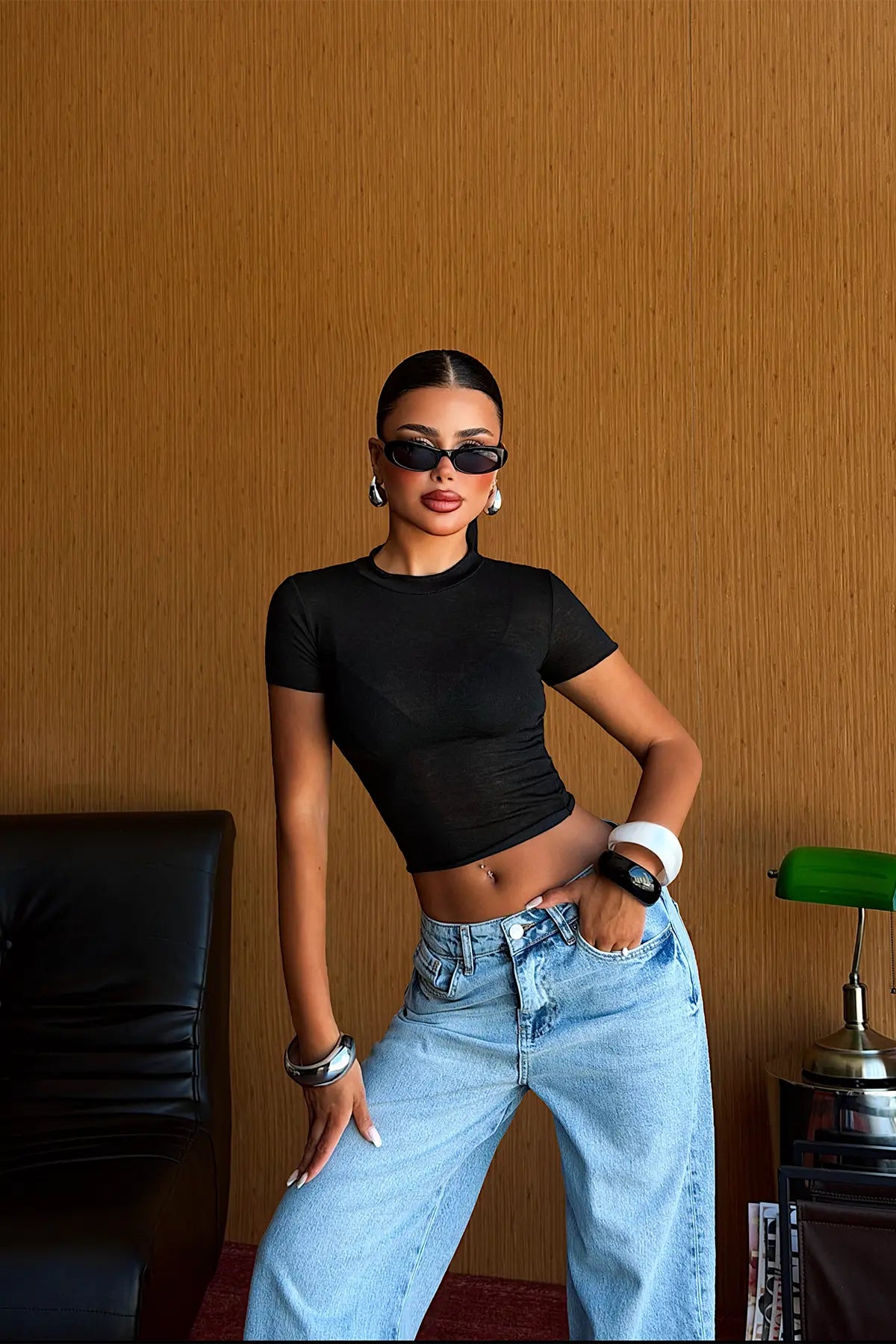 Siyah Basic Crop Top