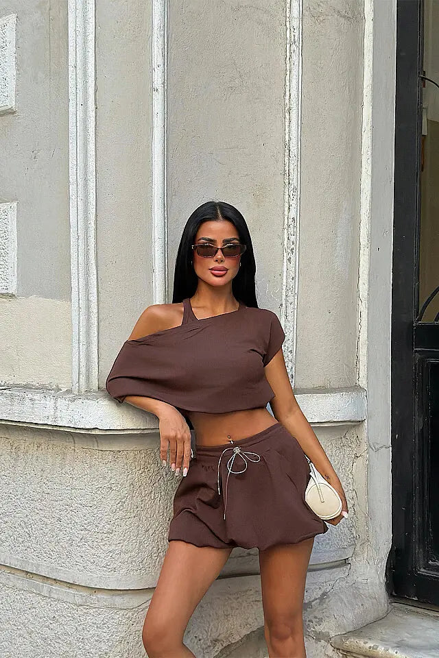 Kahverengi Mariya 3 lü Yoga Takım