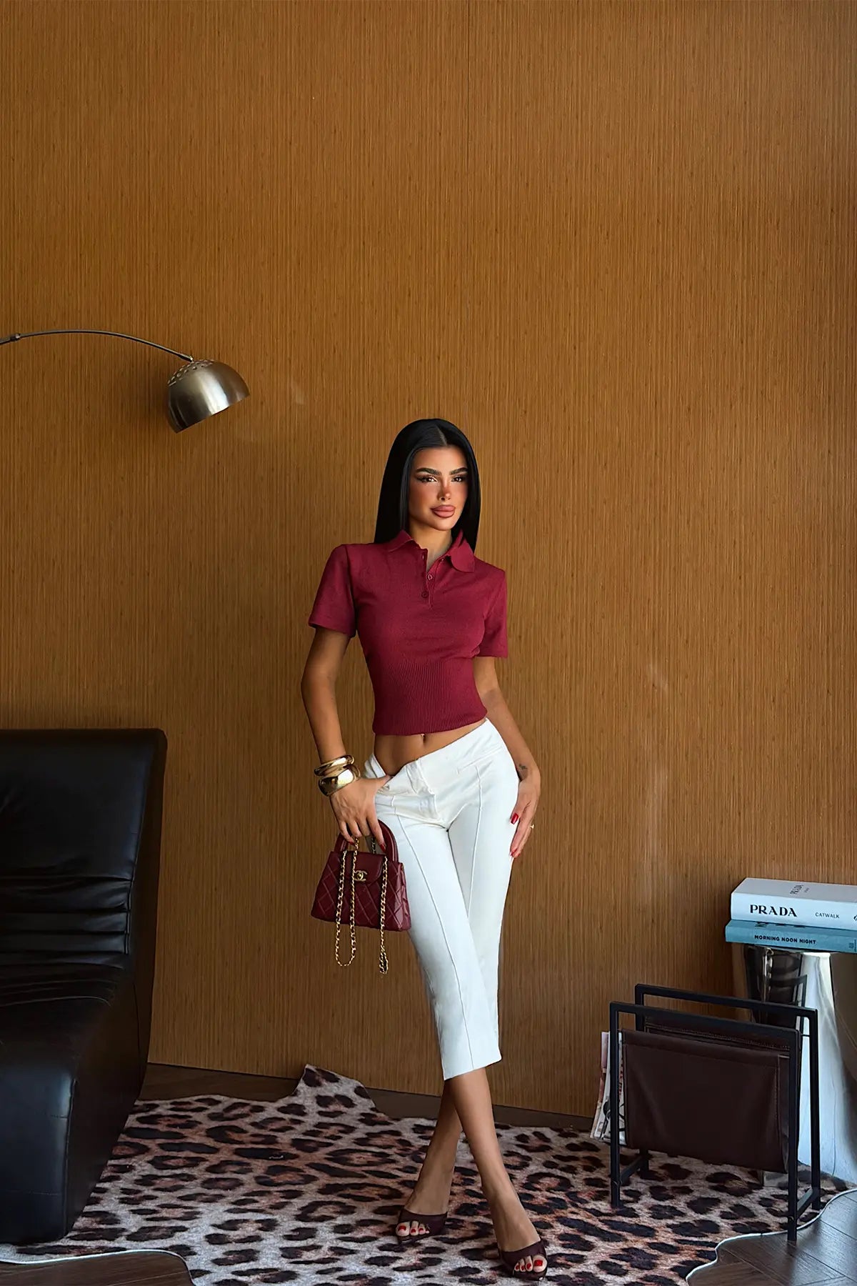 Bordo Polo Yaka Triko Tişört