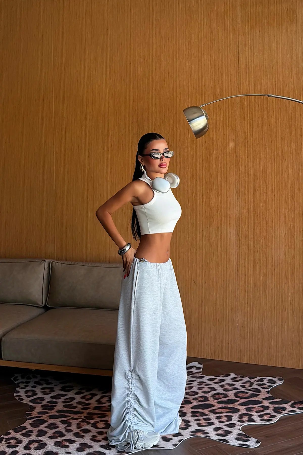 Gri Bağlamalı Pantolon