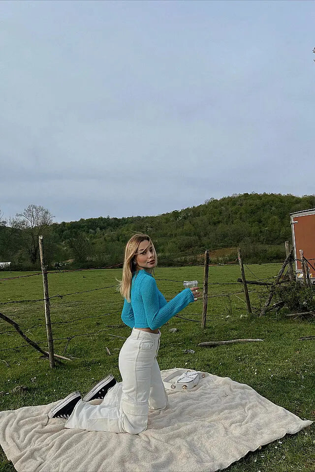 Beyaz Kargo Cepli Jean