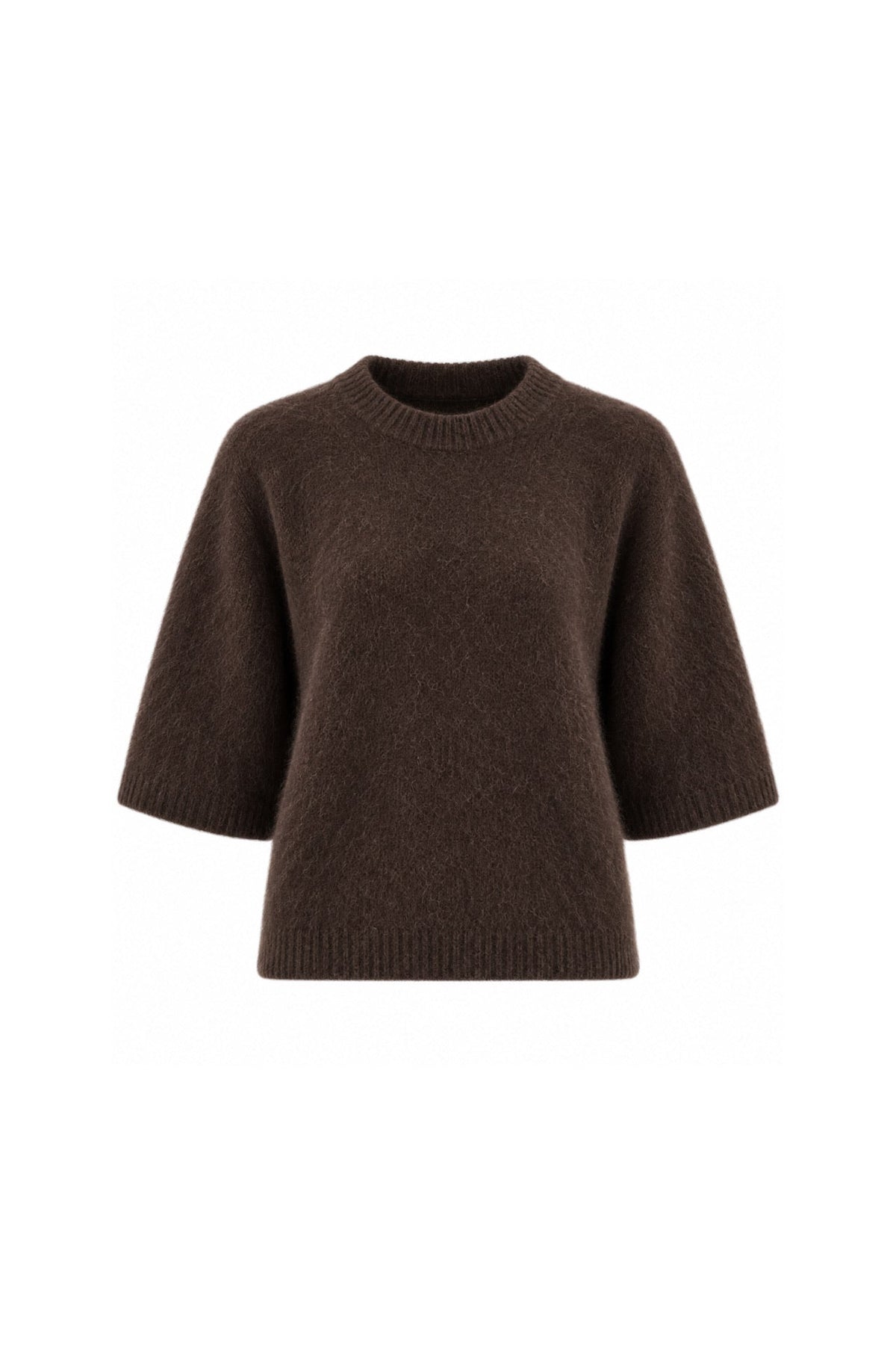 Bisiklet Yaka Oversize Dokulu Bluz - Sarı