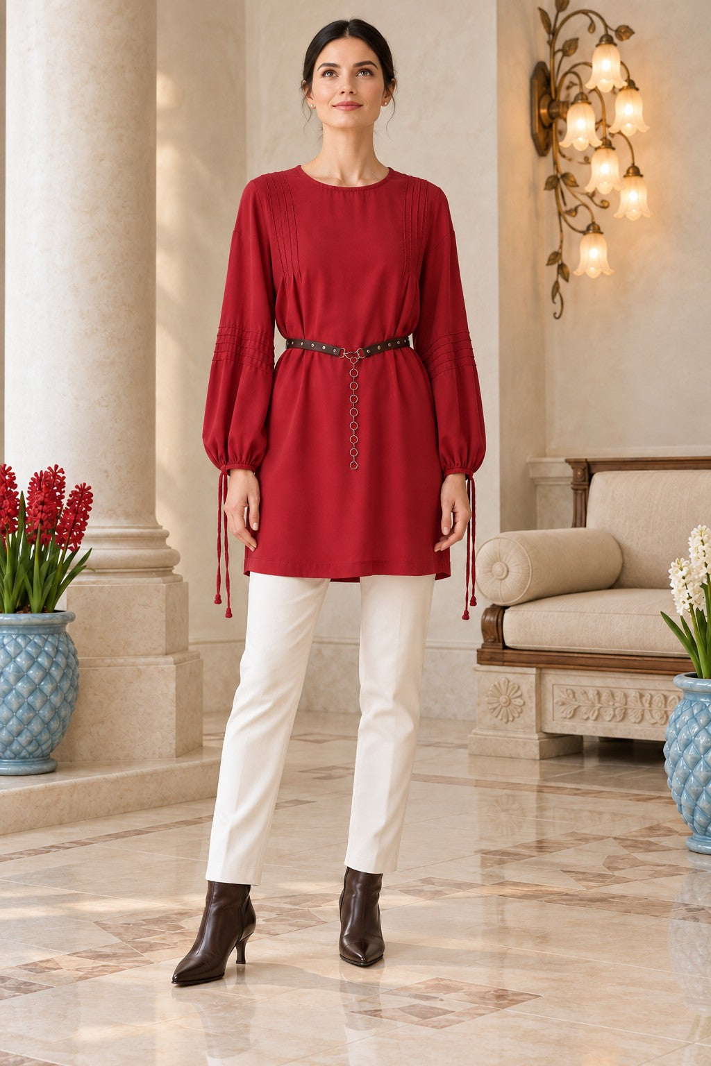 Ribbed Tunic Blouse 456