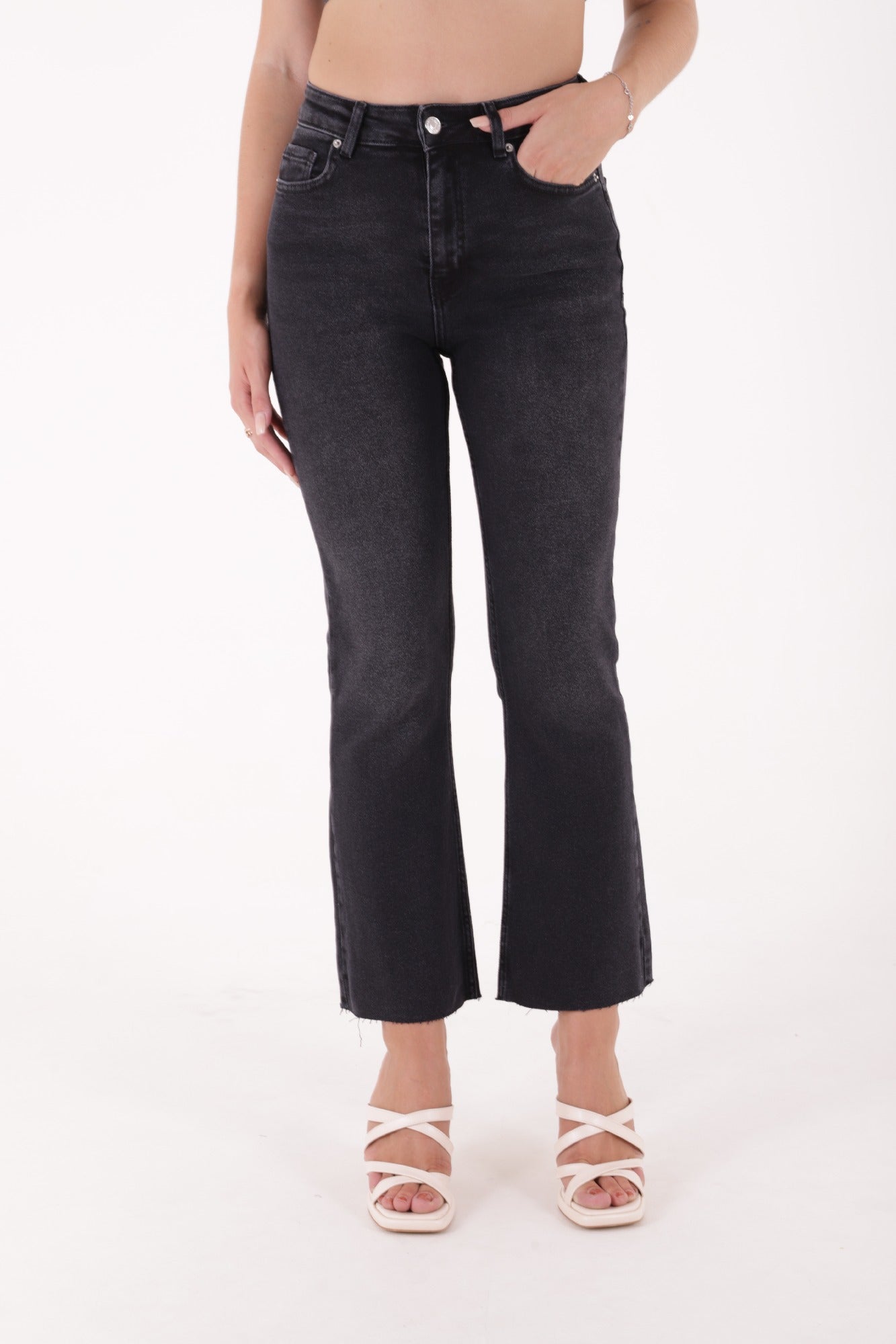 İspanyol Mom Fit Kot Pantolon 1706 - Antrasit Kot - (26-31) - 2