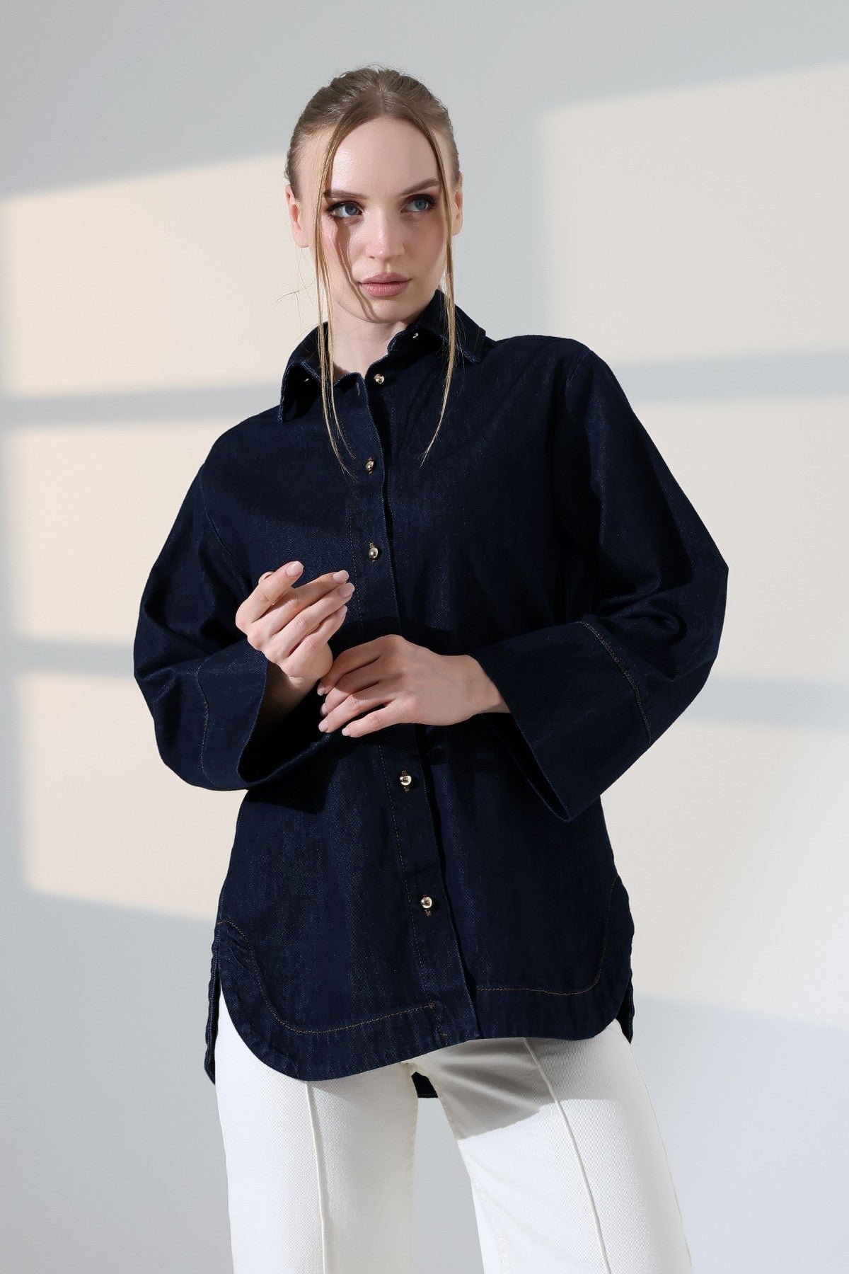 Oversize Düğmeli Gömlek 6262