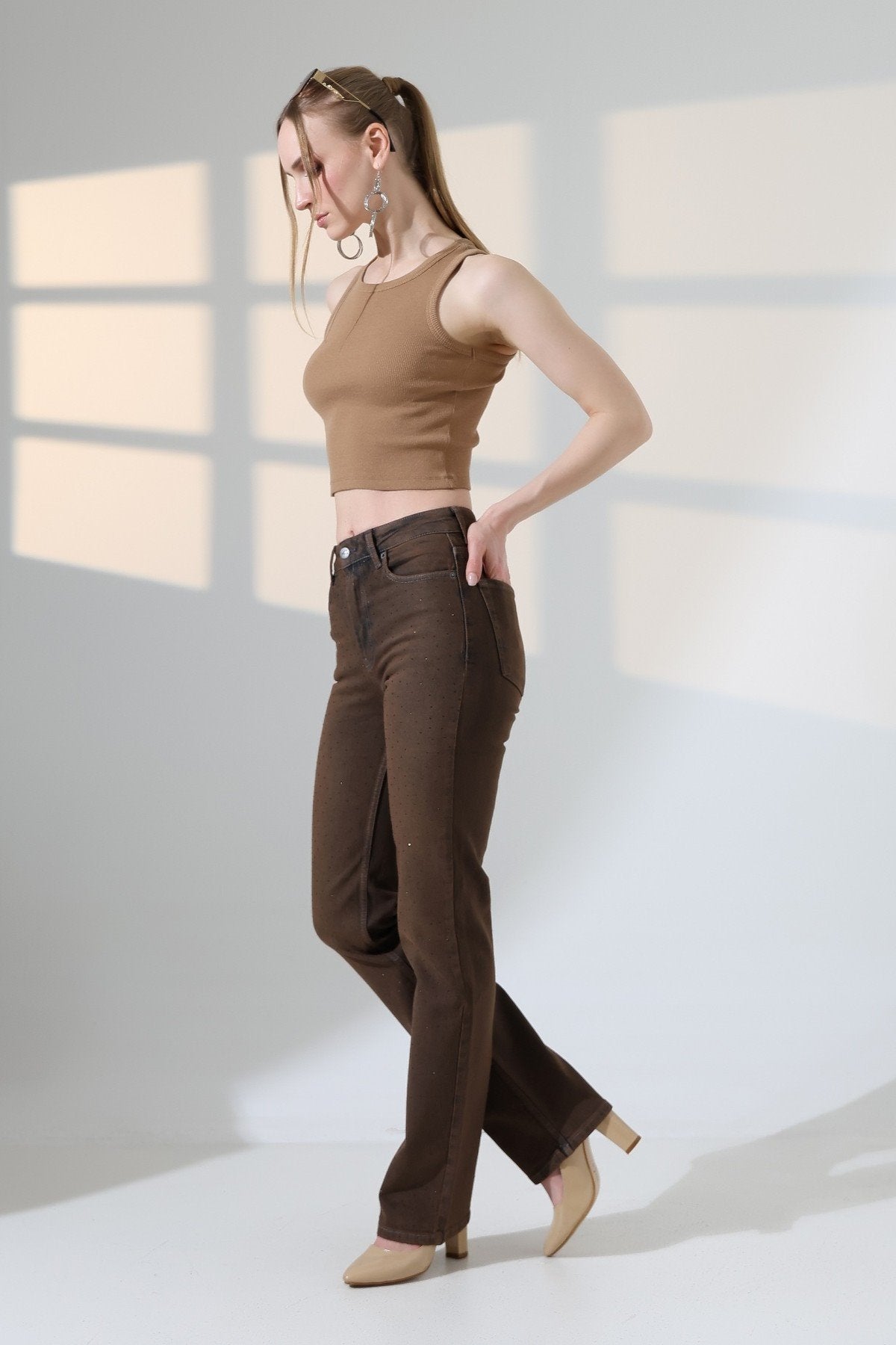 Serpme Taşlı Relax Kot Pantolon 7190