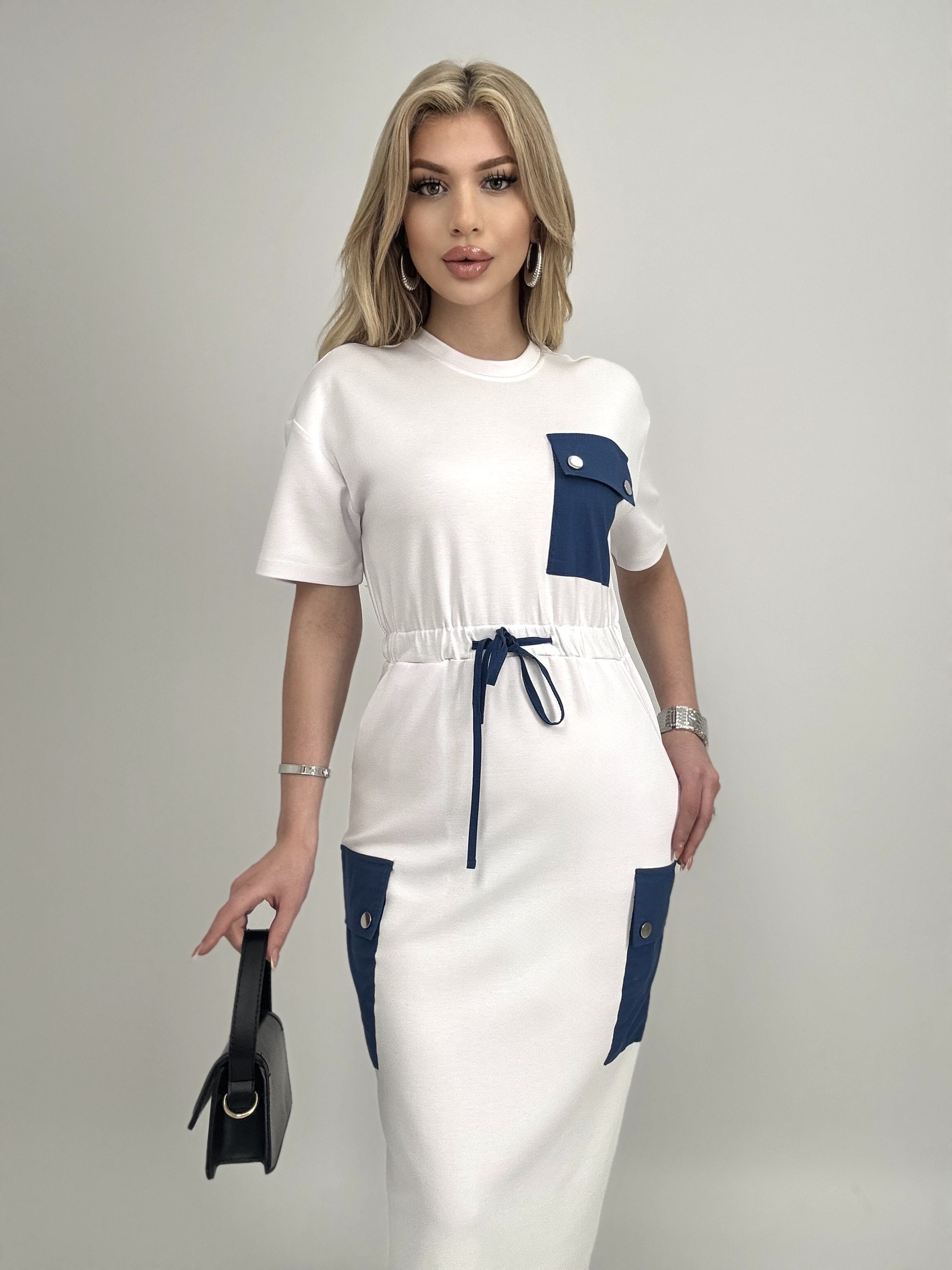 3006 BELDEN LASTİKLİ ELBİSE