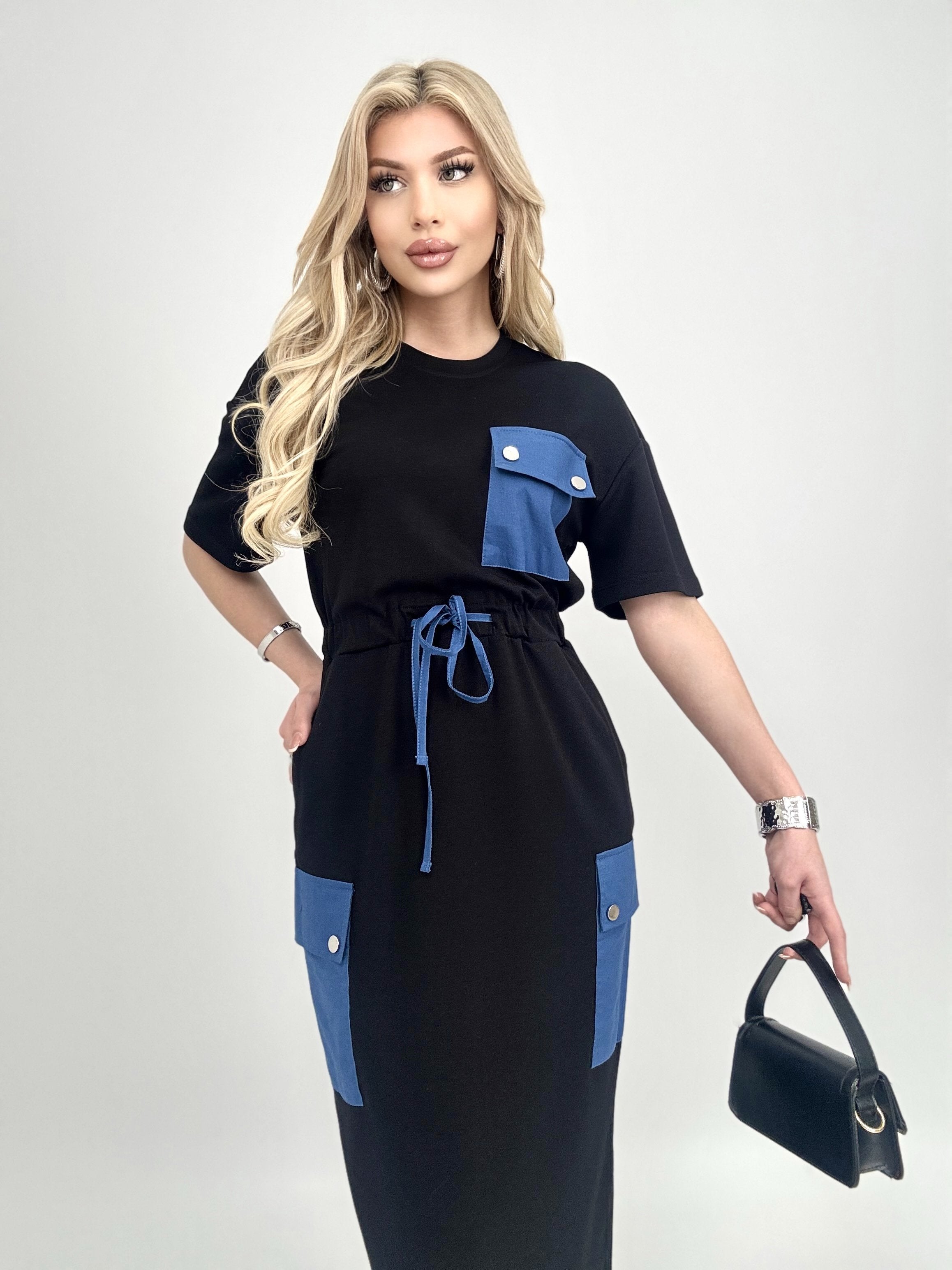 3006 BELDEN LASTİKLİ ELBİSE