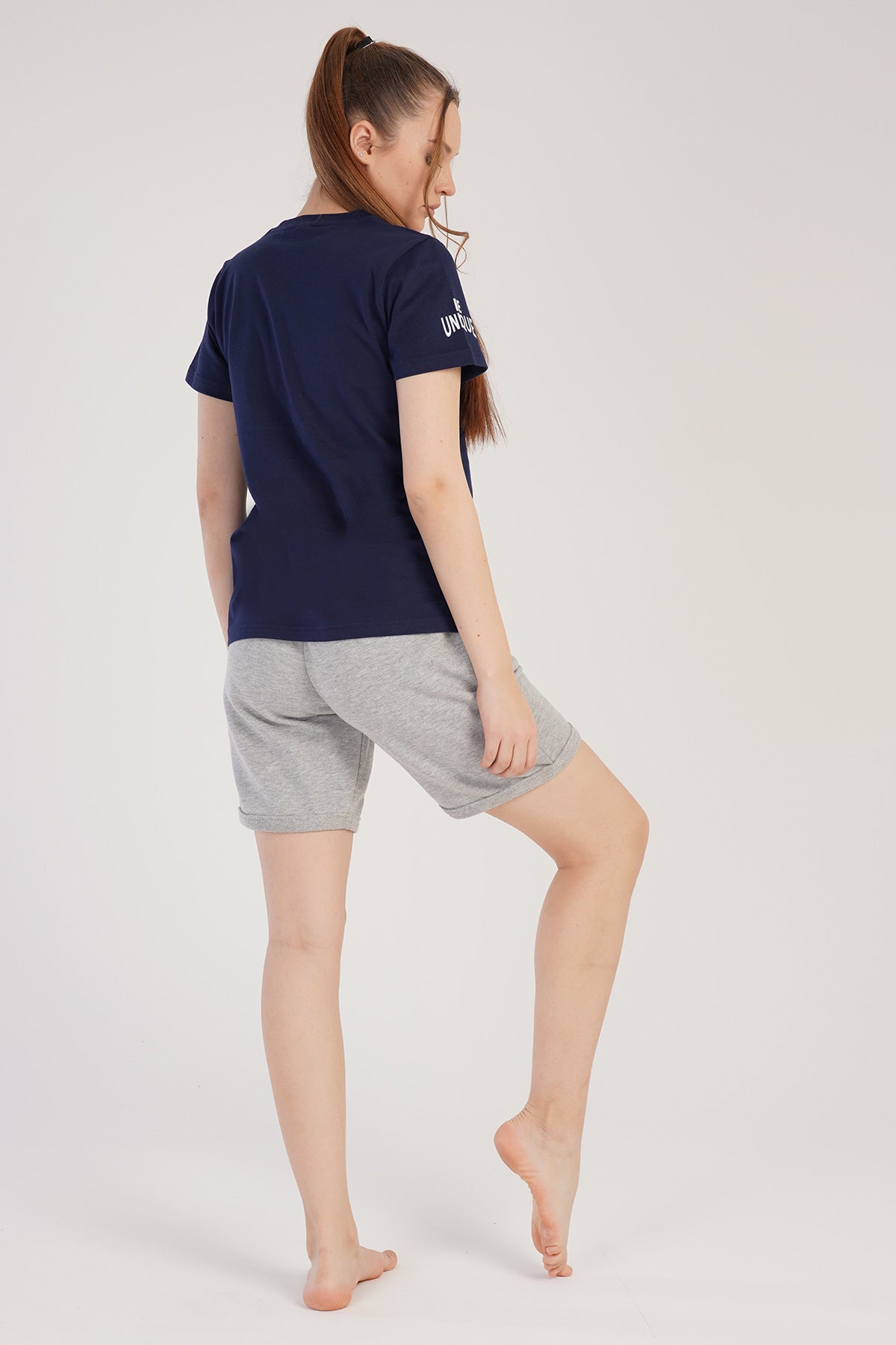 KADIN P.SUPREM/3IPLIK O YAKA KISA KOL DOUBLE PACA CEPLI SORT TAKIM