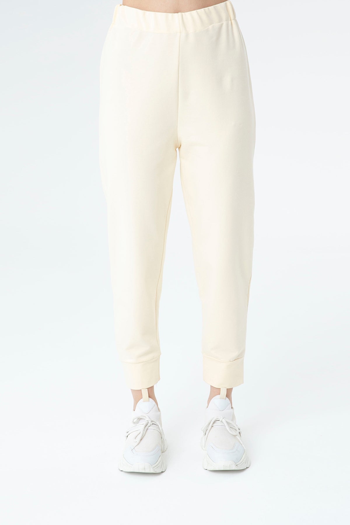Kadın Ribana Detaylı Eşofman Altı - 30189PNT - BEIGE