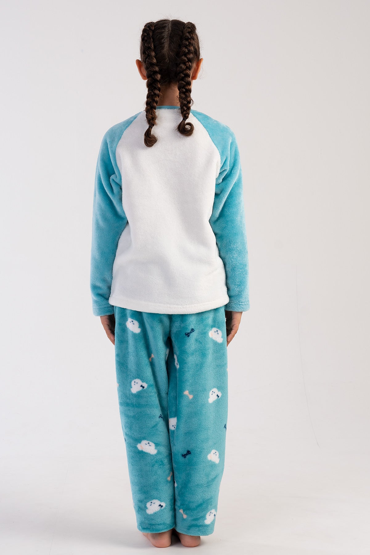 KIZ COCUK SOFT O YAKA REGLAN UZUN KOL ETEGI OVAL PIJAMA TAKIM( 7-8/13-14) - YENI AQUA