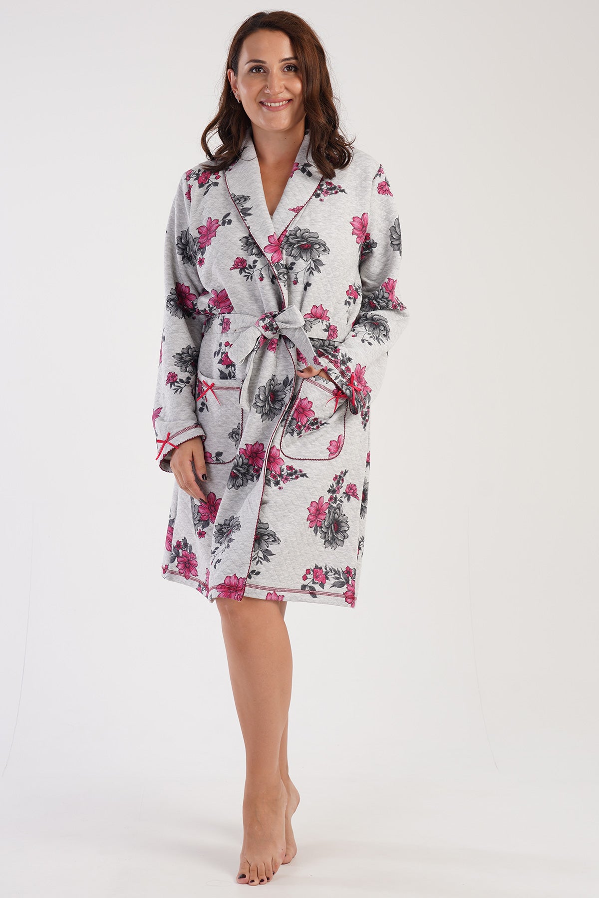 Woman Big Size Quilting Daily Dressing Gown