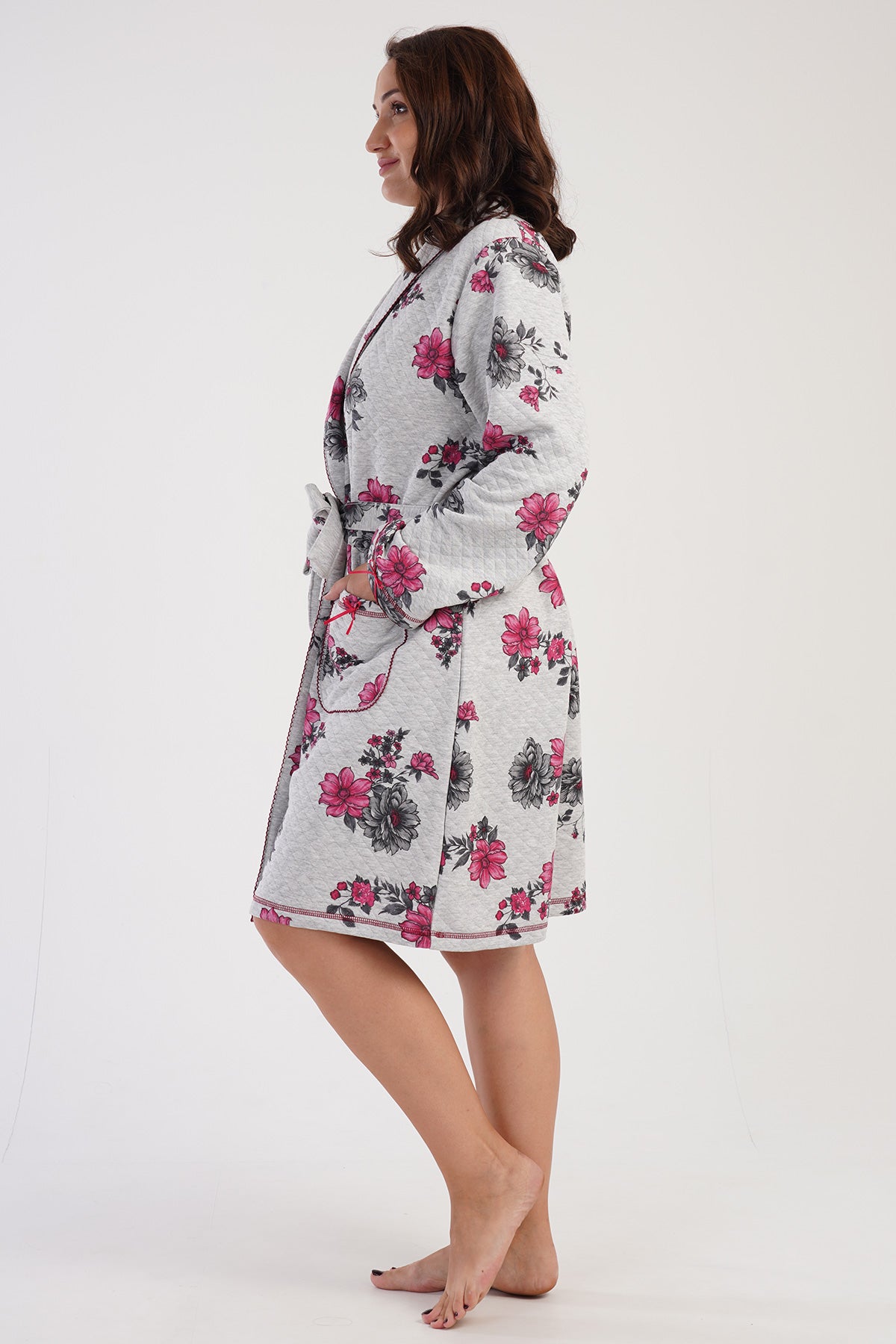 Woman Big Size Quilting Daily Dressing Gown