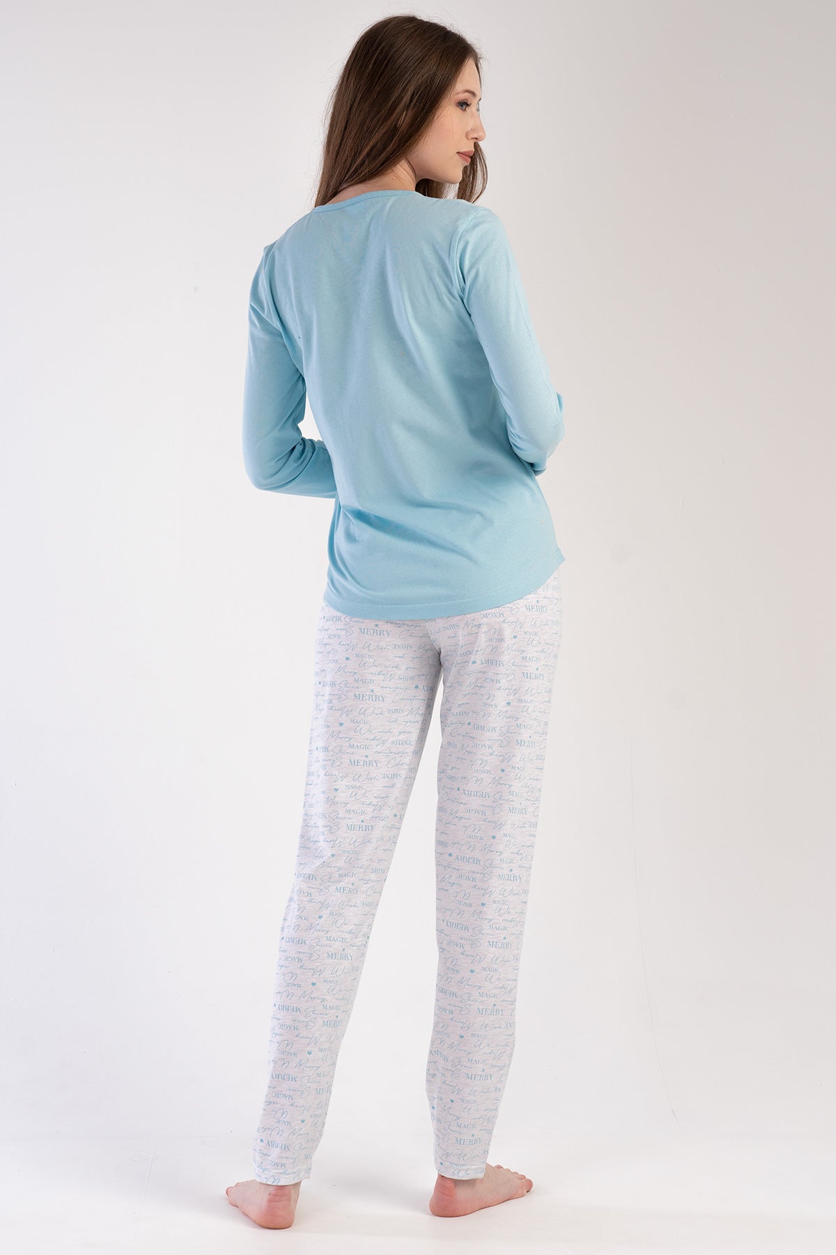 KADIN P.SUPREM O YAKA UZUN KOL ETEGI OVAL PIJAMA TAKIM