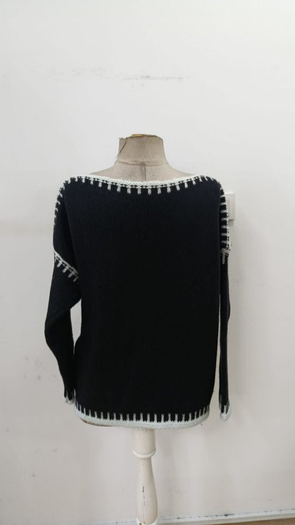 Women's Long-Sleeved Boat Neck Knit Blouse, 31652