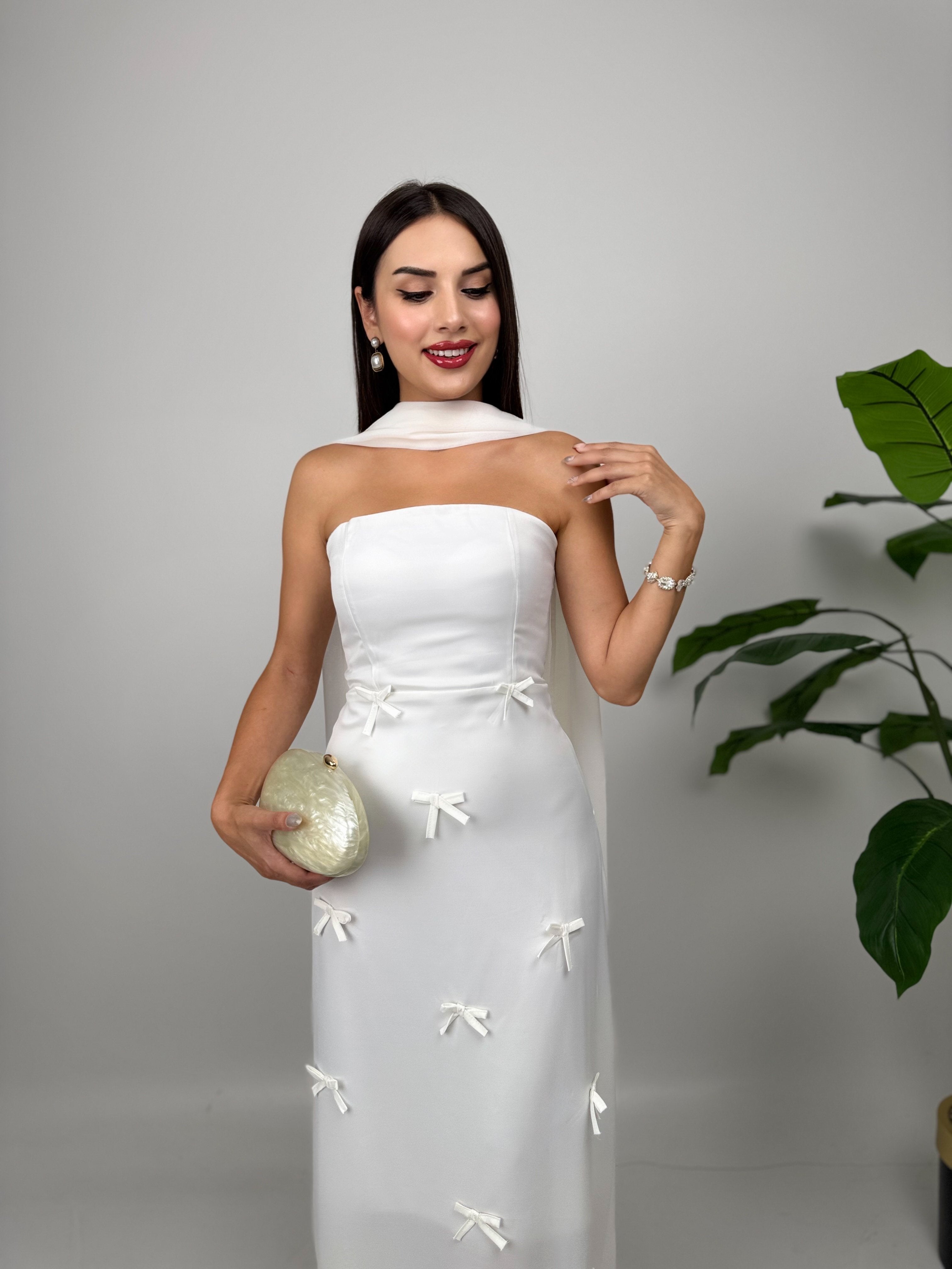 3060 SATEN KURDELELİ ELBİSE