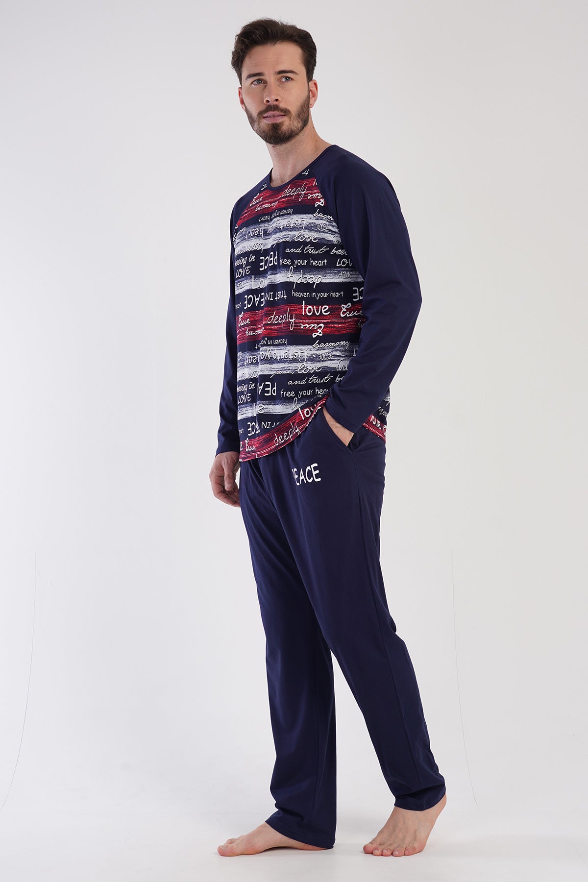 Man Supreme Peace Pocket Detail Pyjama Set