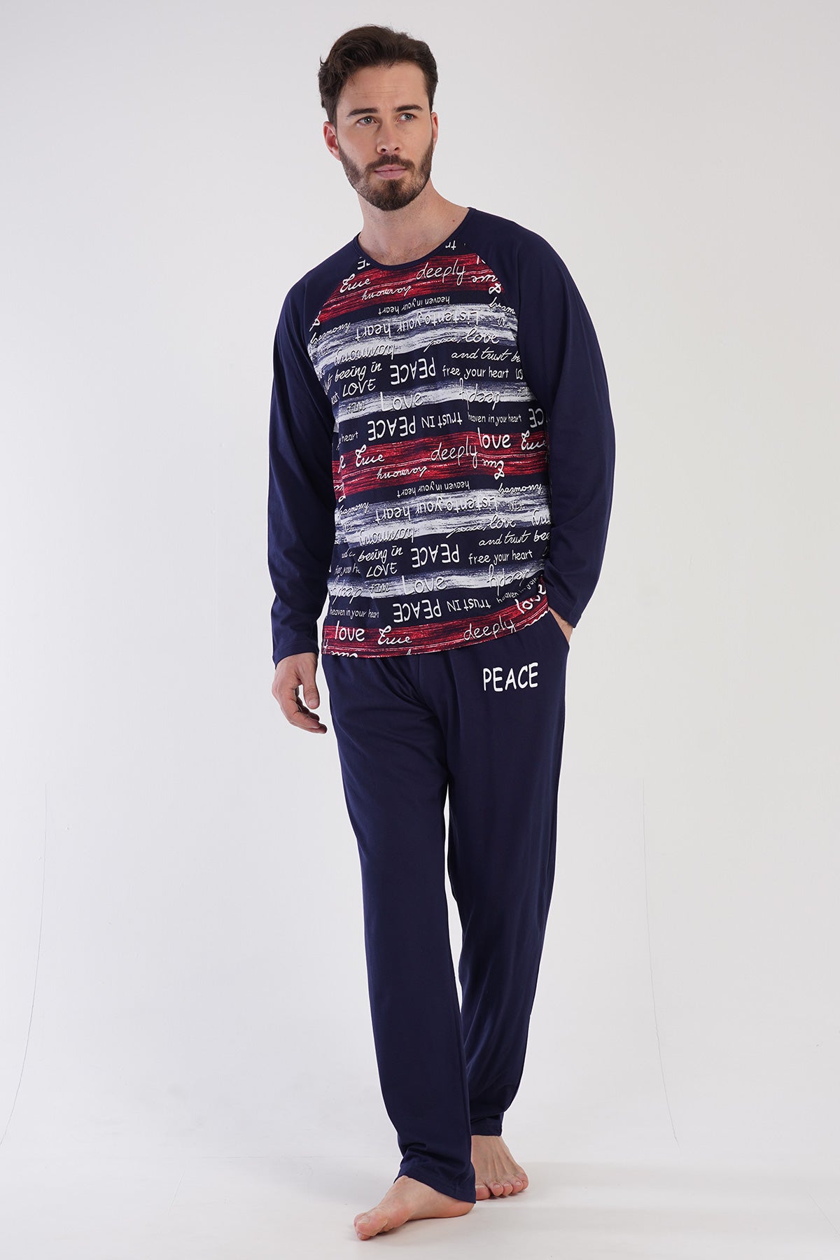Man Supreme Peace Pocket Detail Pyjama Set