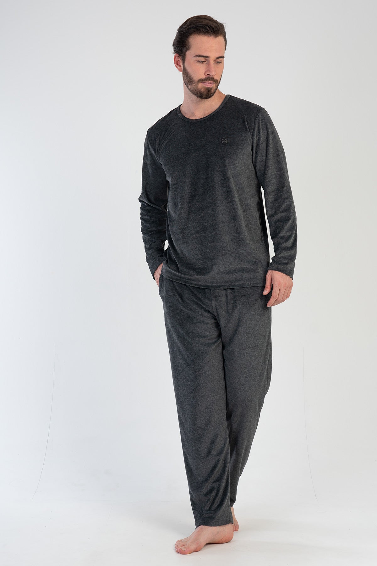 Man Velvet Anthracite Pyjama Set