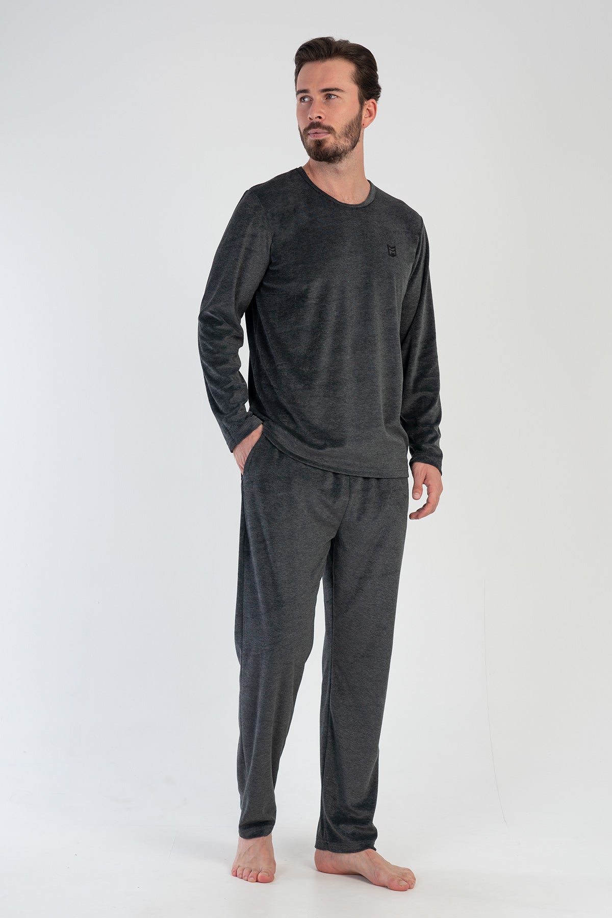 Man Velvet Anthracite Pyjama Set