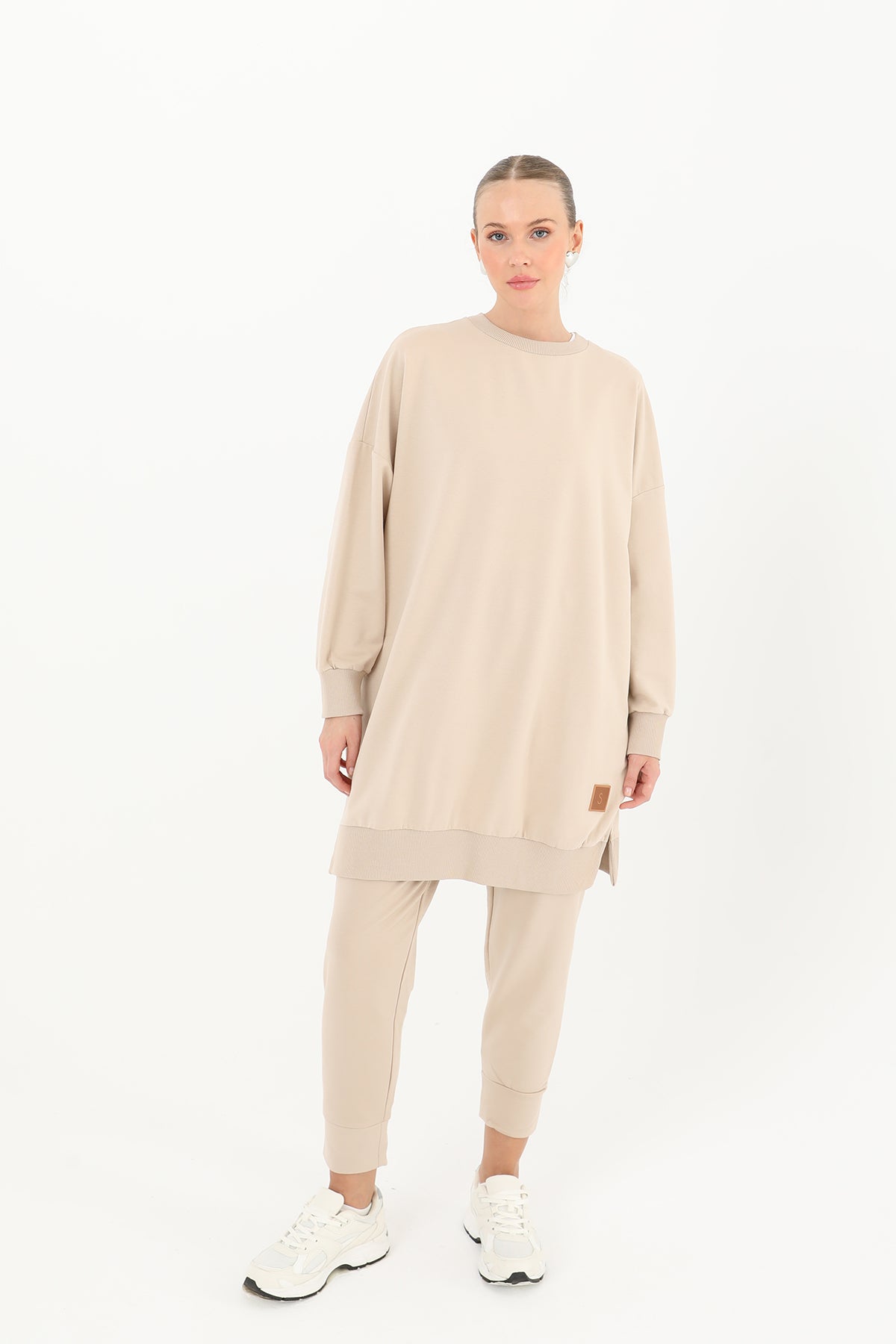 Kadın Basic Tunic - 30644TUN - DARK BEIGE