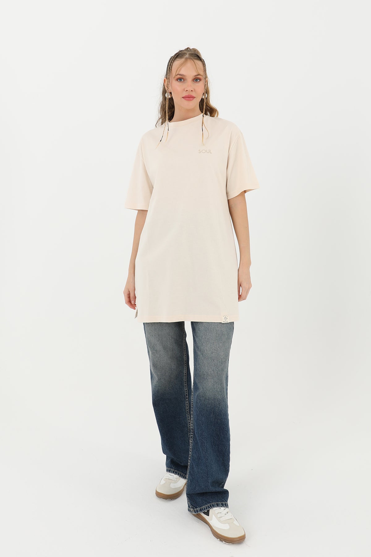 Kadın Basic T-shirt - 30727TSH - BEIGE