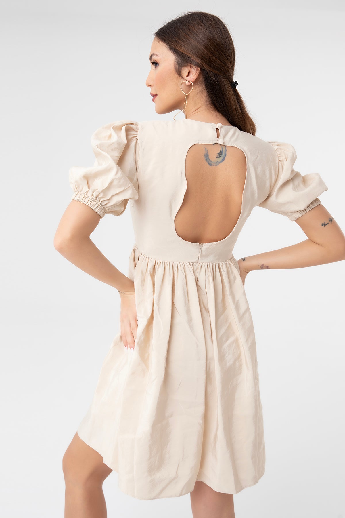 Kadın Poplin Yarım Kol Elbise - 31069ELB