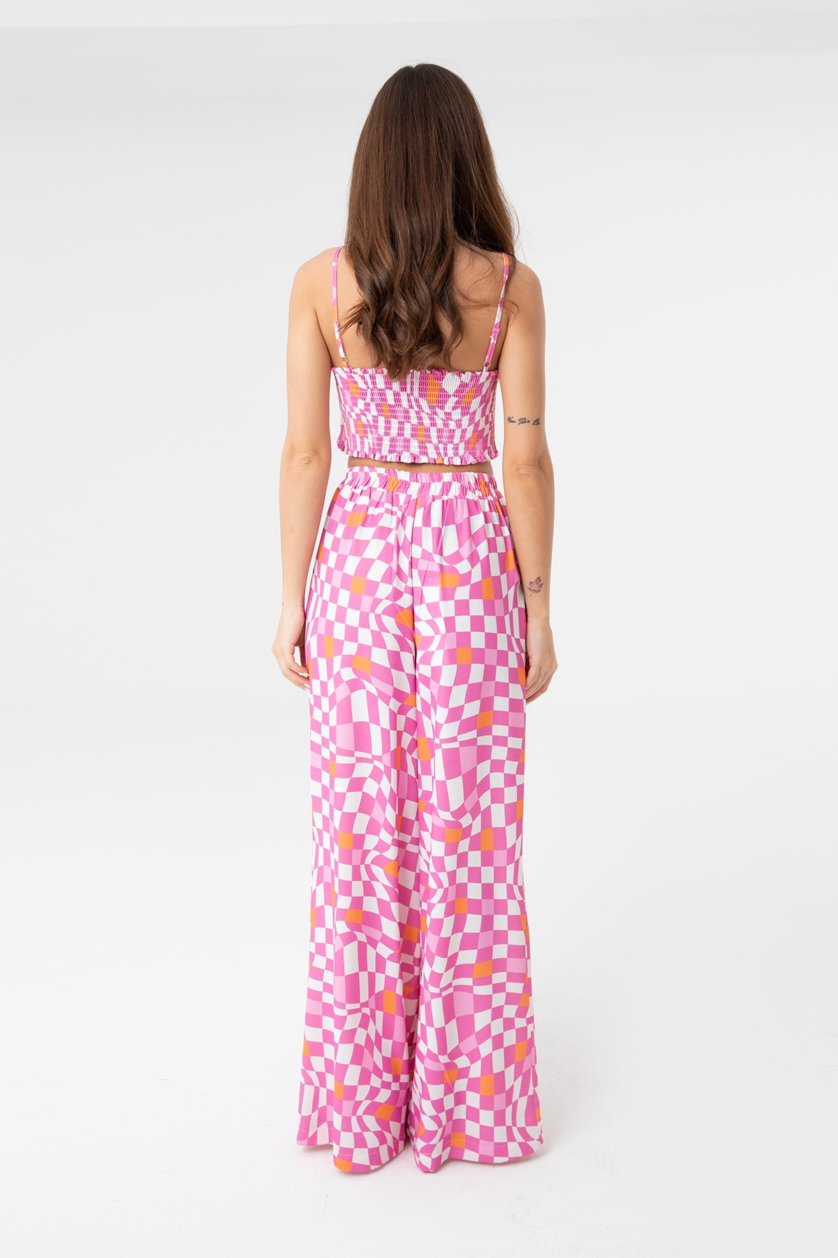 Kadın Askılı Desenli Crop Top - 31126CRP