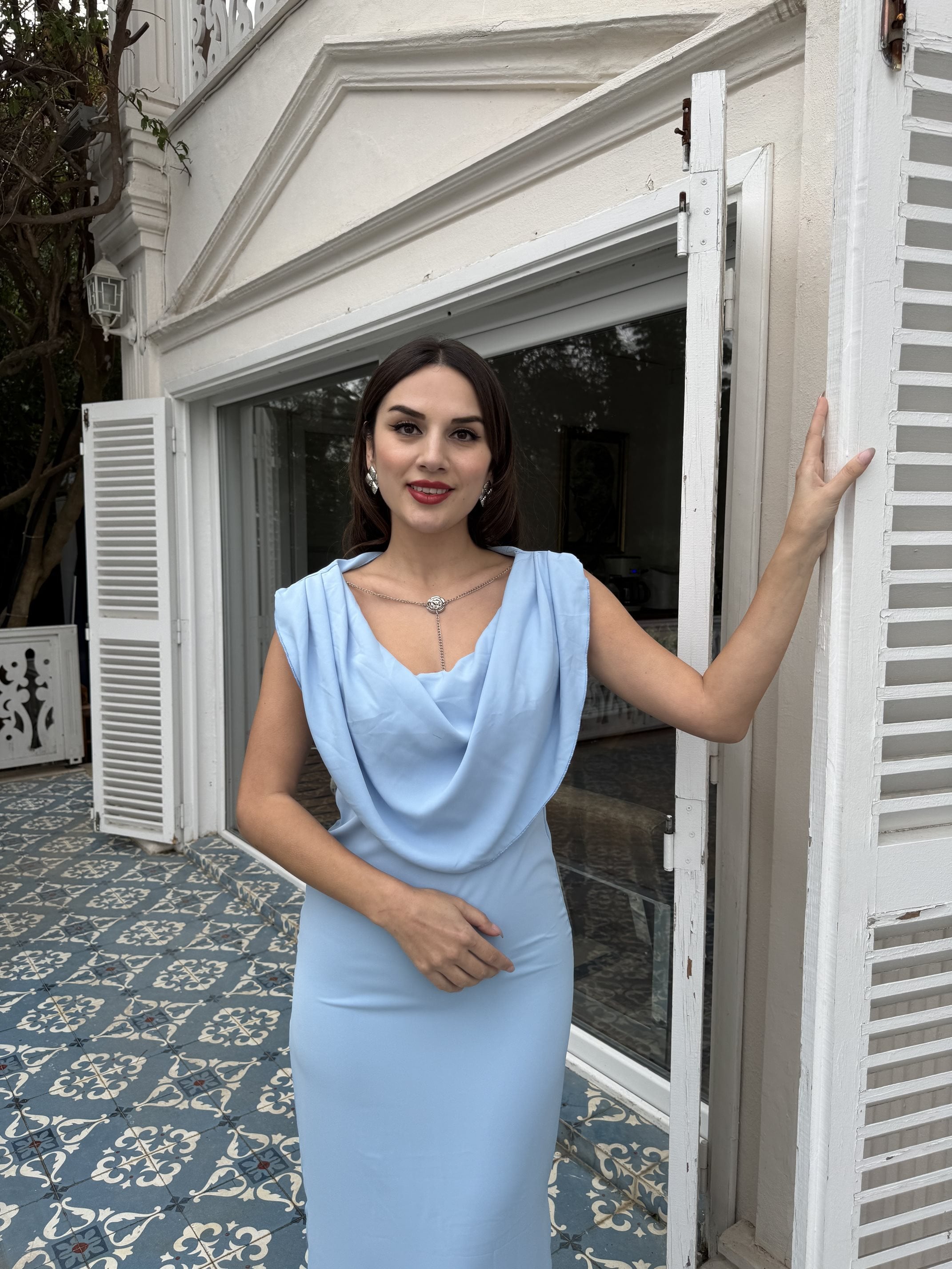 3113 DROPPED SHOULDER DRESS