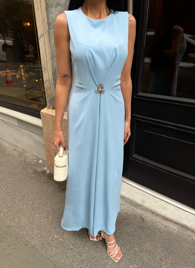 3114 FRONT PLEATED DRESS