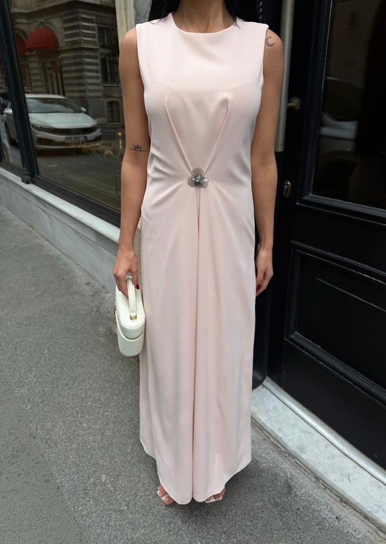 3114 FRONT PLEATED DRESS